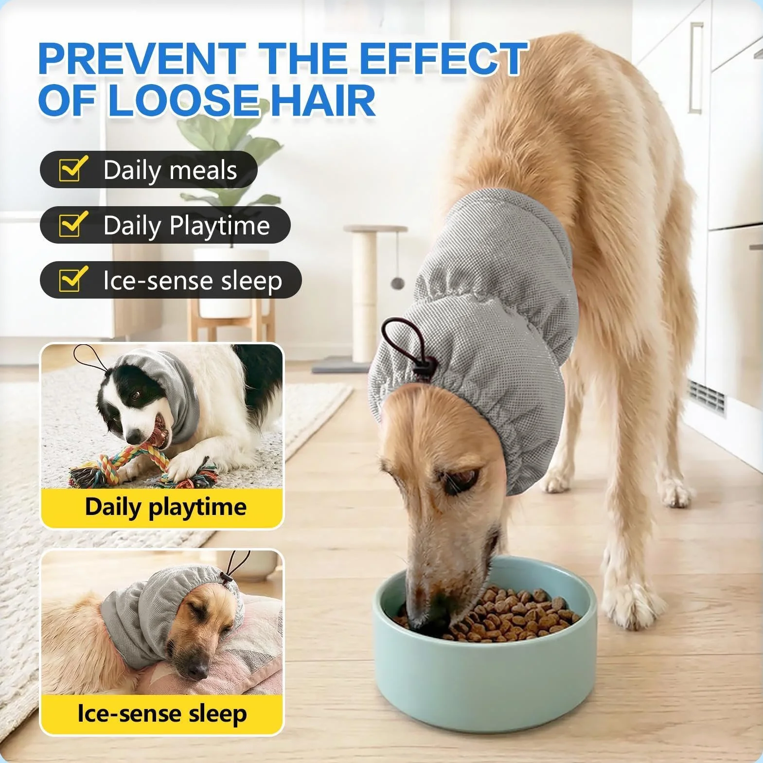Snood per Cani Copriorecchie Rinfrescante in Tessuto Taglia Piccola Media Grande Estate Spiaggia
