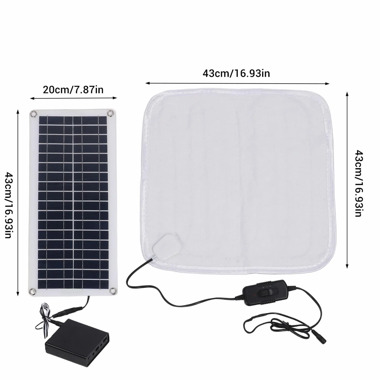 Letto per cani riscaldato ad energia solare, cuscino riscaldante solare per gatti - cuscini riscaldati impermeabili per animali domestici 100 W - letto riscaldante regolabile per gatti, cuscino