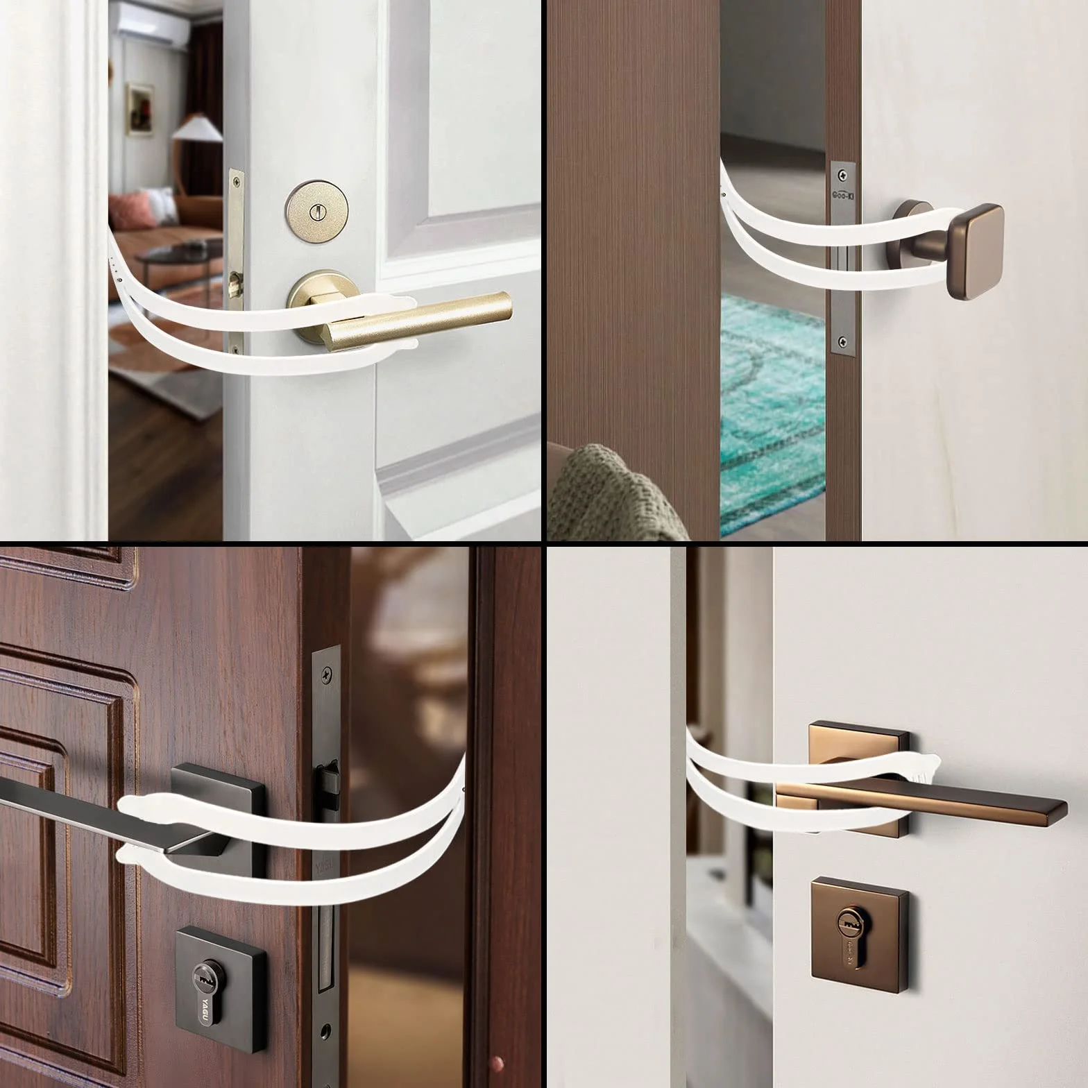 Cinghia per porta regolabile Door Latch cat, impedisce chiusura porta, lascia entrare gatti, tiene fuori cani
