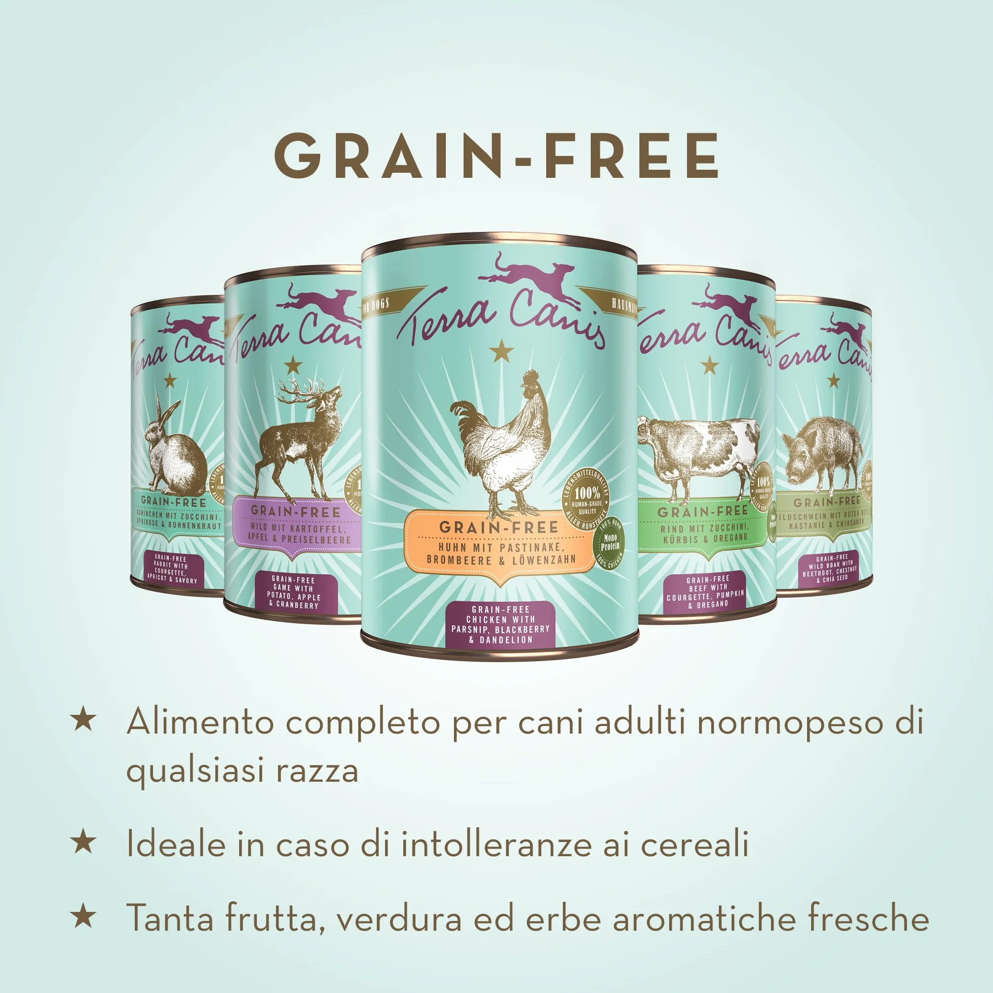 Terra Canis Cinghiale, barbabietola, marroni & semi di chia - Alimento umido Grain-Free, 200g I Alimento premium per cani con ingredienti di autentica qualità human-grade al 100% I Gluten-free
