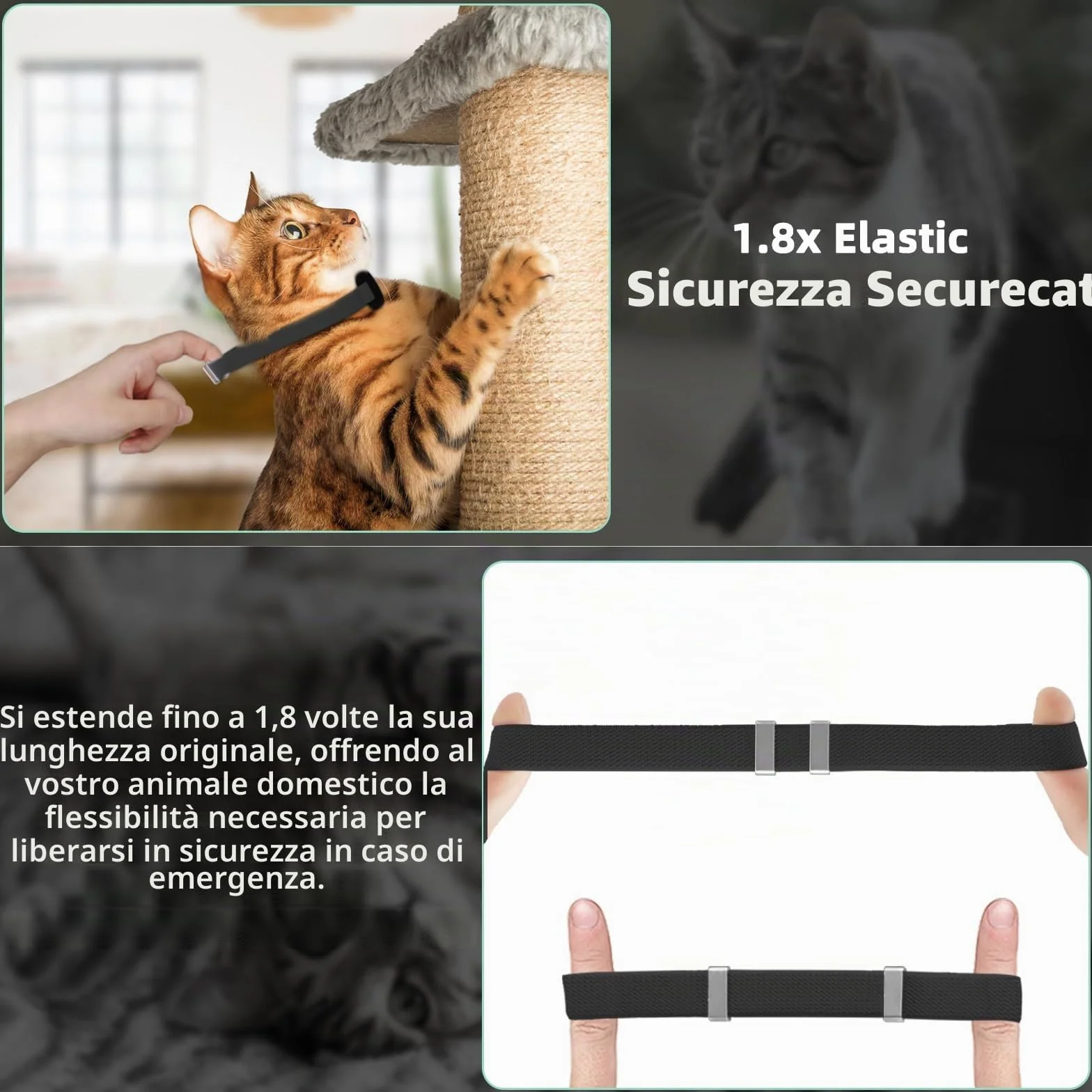 Collare Airtag Gatto, Cllare Elastico per Gattini con Supporto per Apple Airtag, Leggero e Confortevole, Collare Gatto Airtag con GPS ultra elasticizzato per Gatti, Gattini e Cuccioli (nero)