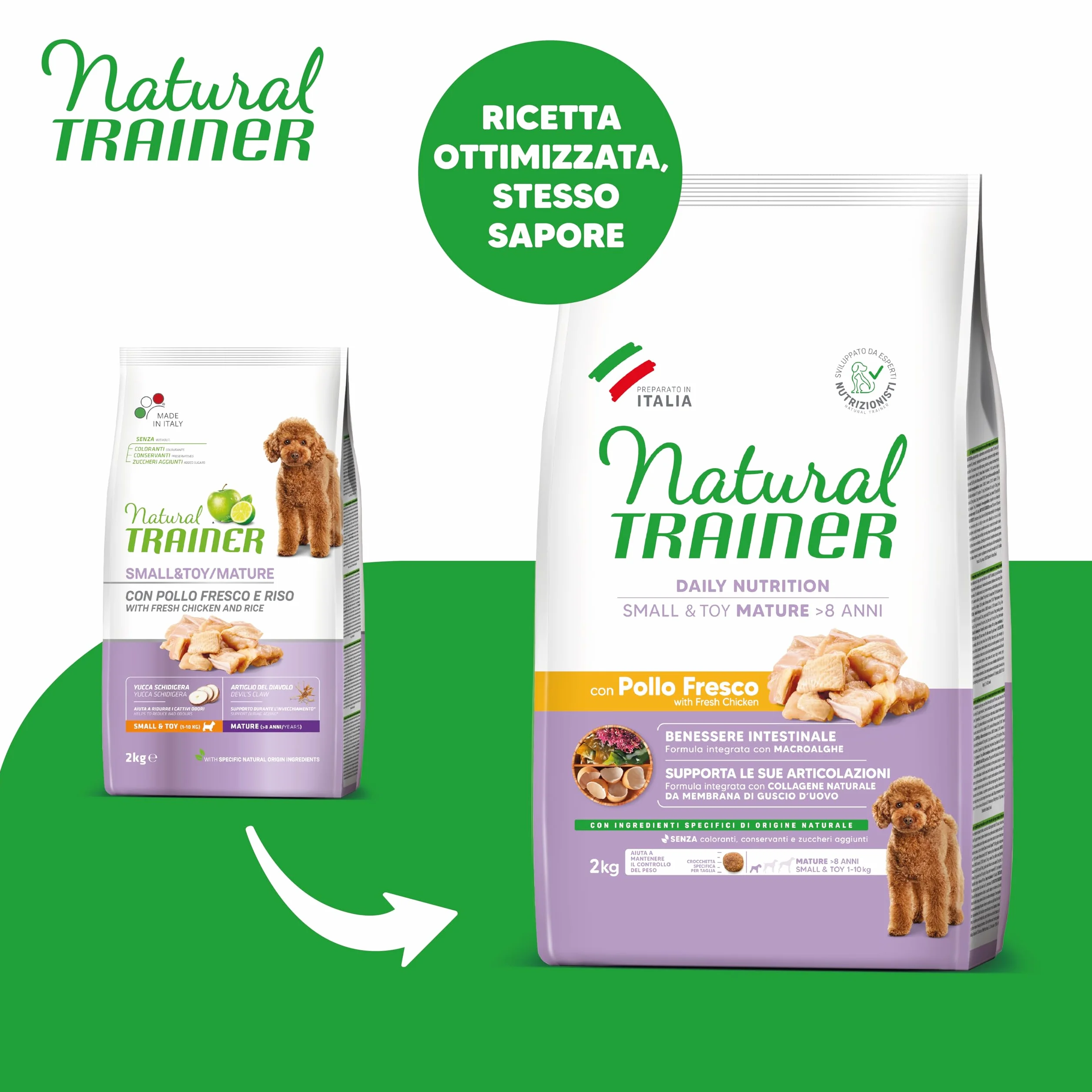 Trainer Natural Cibo per Cani Small and Toy Mature, Pollo, 2 Kg