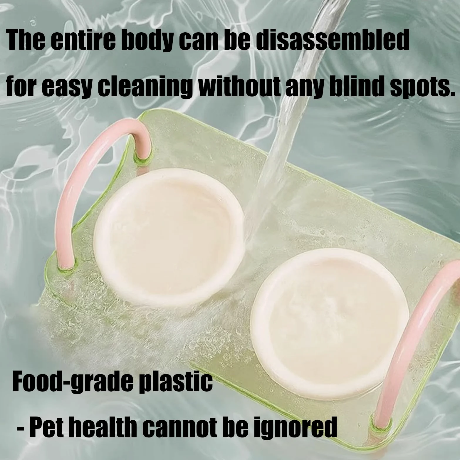 Ciotola doppia per mangiatoia lenta per animali domestici antiscivolo rialzata Design staccabile Ciotola per abbeveratoio per gatti piccola taglia Gatti essenziali per mangiatoia lenta doppia