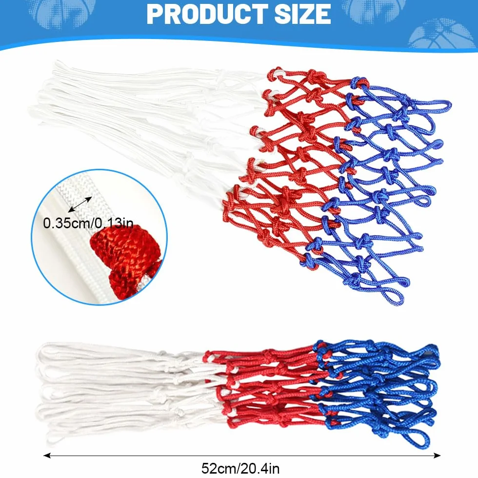 Rete Canestro Basket Esterno Nylon HMCEY,Portable Basketball Net Ricambio per Bambini Sport Scuola