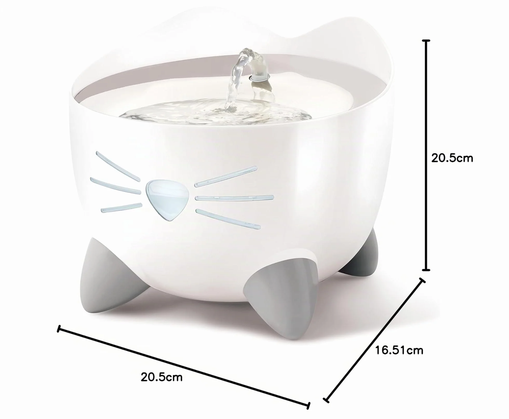 Catit PIXI Fontana per gatti 2,5 l bianco acciaio inox