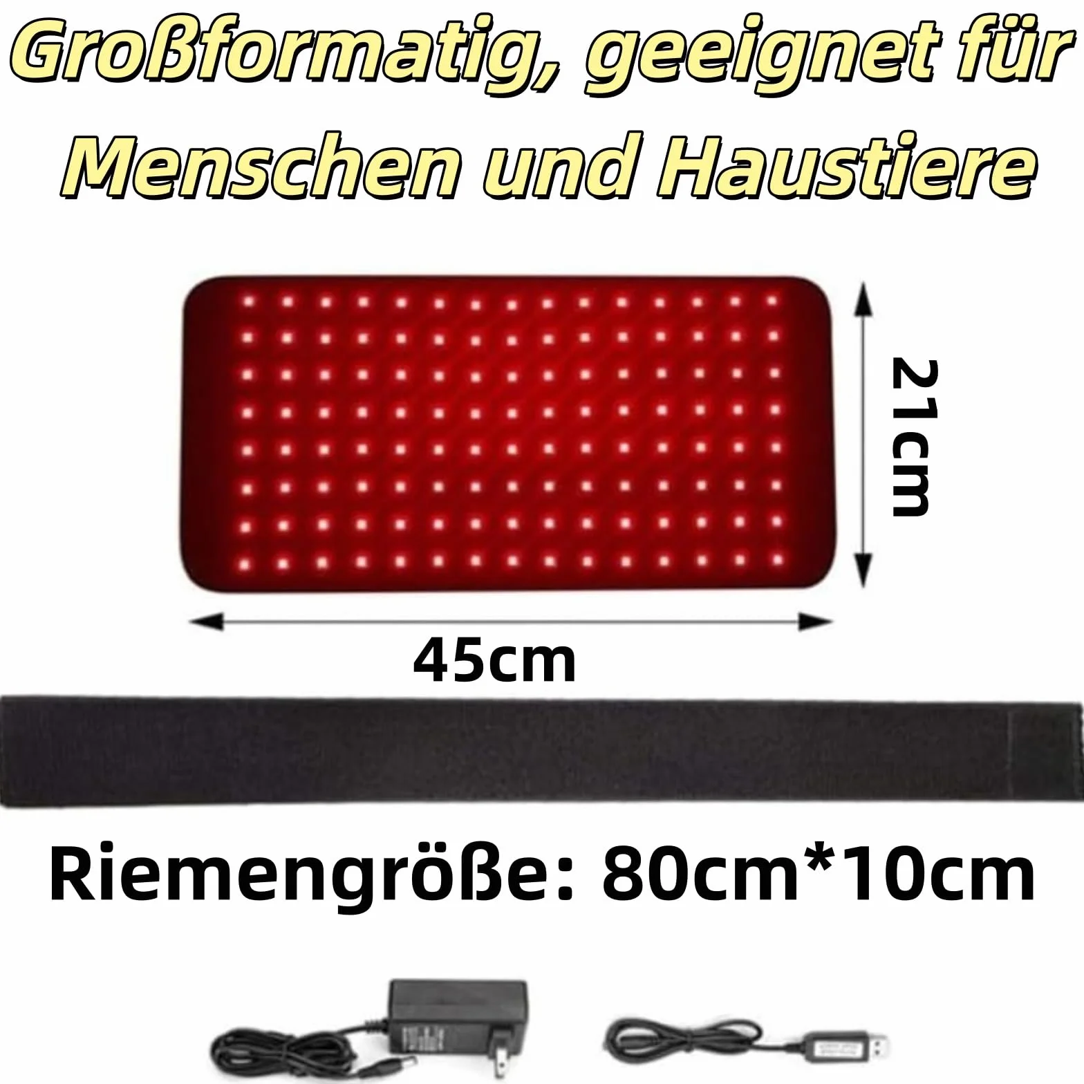 FellStern - Tappetino terapia a luce rossa per cani e gatti, 660 nm e 840 nm per terapia con luce rossa a infrarossi, supporto per dolori e articolazioni, terapia termica sicura, facile da