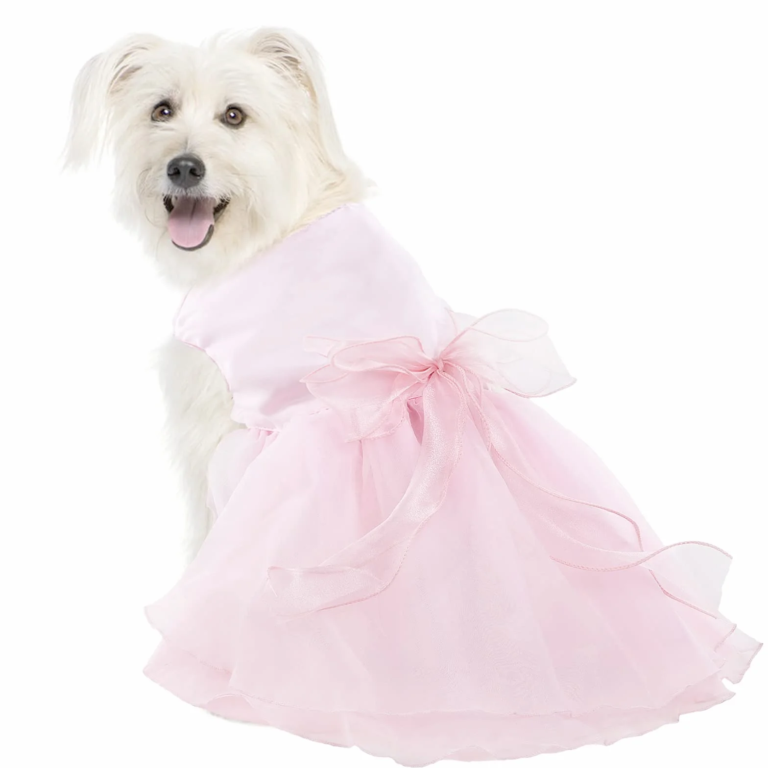 Vestito Lusso Principessa Per Cane - Gonna Abiti Estate Cucciolo Costumi Nozze Da Sera Con Fiocco Per Ragazza Piccolo (S, Rosa)