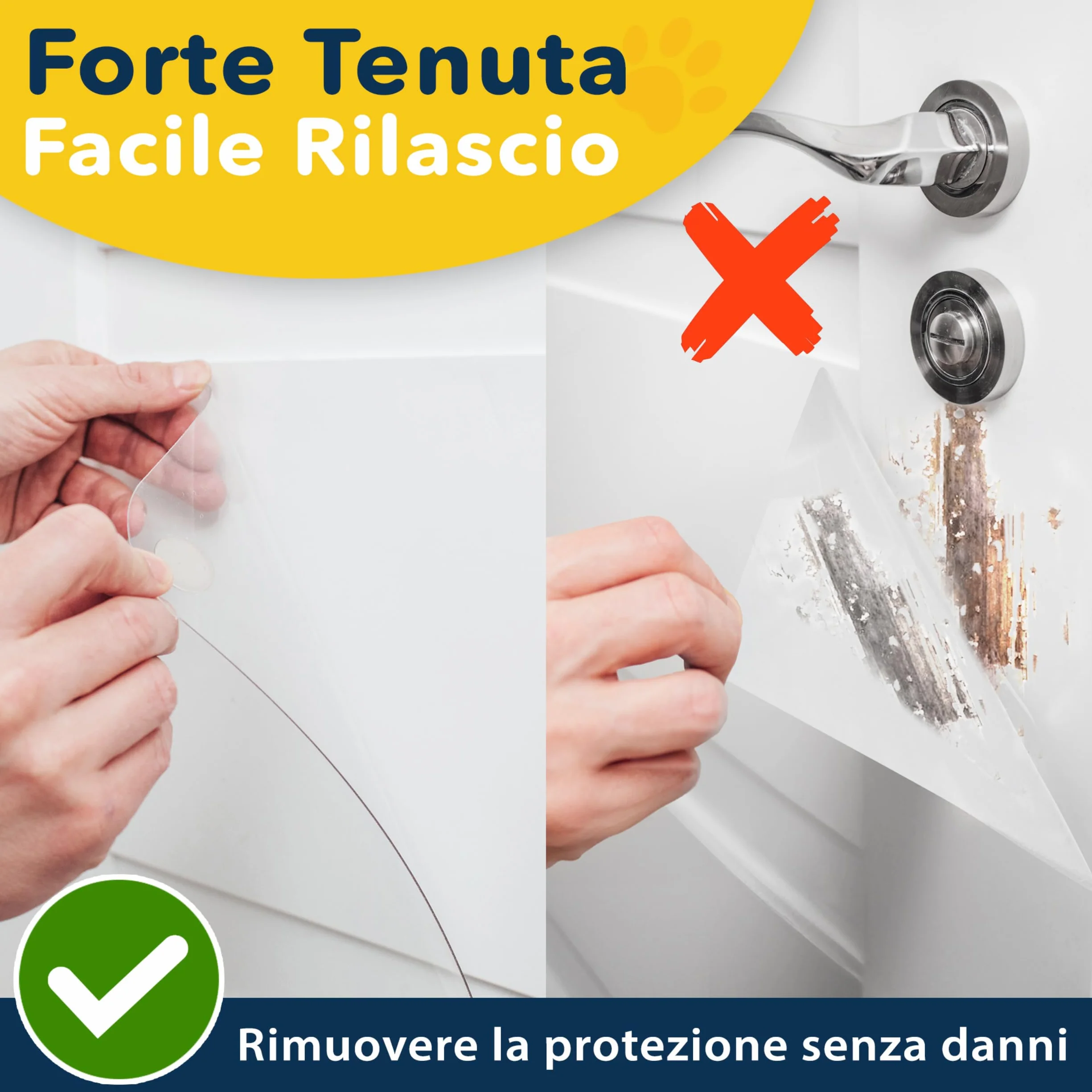 Protecto Proteggi Porta Graffi Cane Gatto 75 x 50 cm Protezione Antigraffio Trasparente