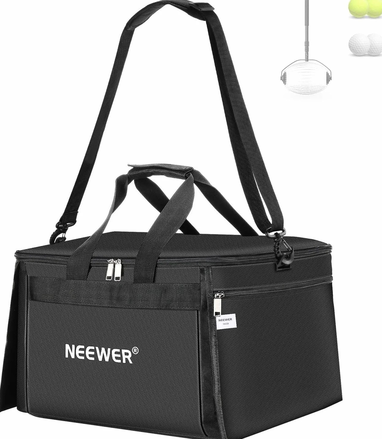 NEEWER TB03B Borsa Porta Palline Tennis, Cestello da Trasporto per Tramoggia di Raccolta Pieghevole in Poliestere con Tasche Laterali per Raccoglitore Palline TB01S, Max 120 Ball, Solo Sacca Inclusa