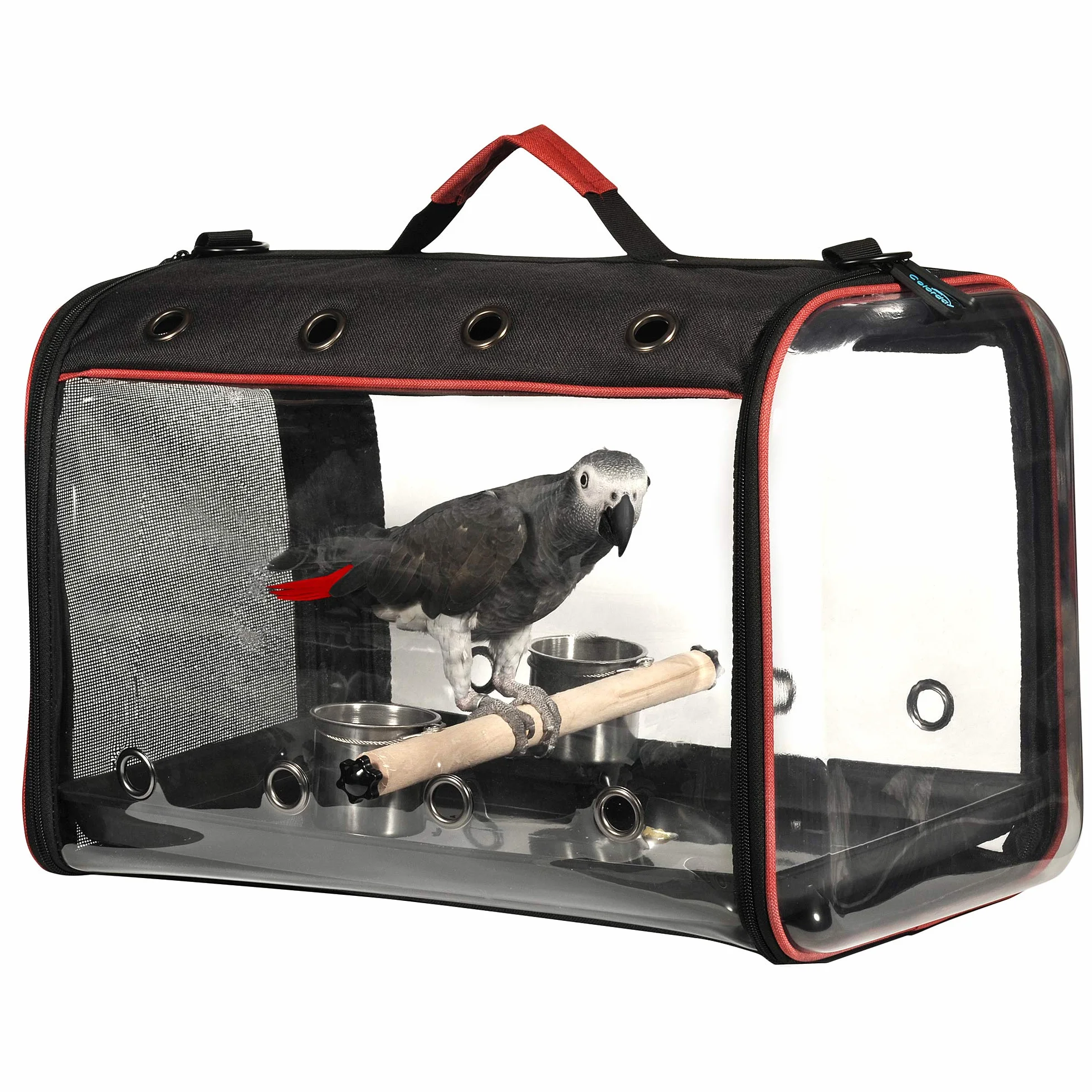 Colorday Gabbia per uccelli leggera da viaggio per uccelli (grande 19 x 12 x 13, nero)