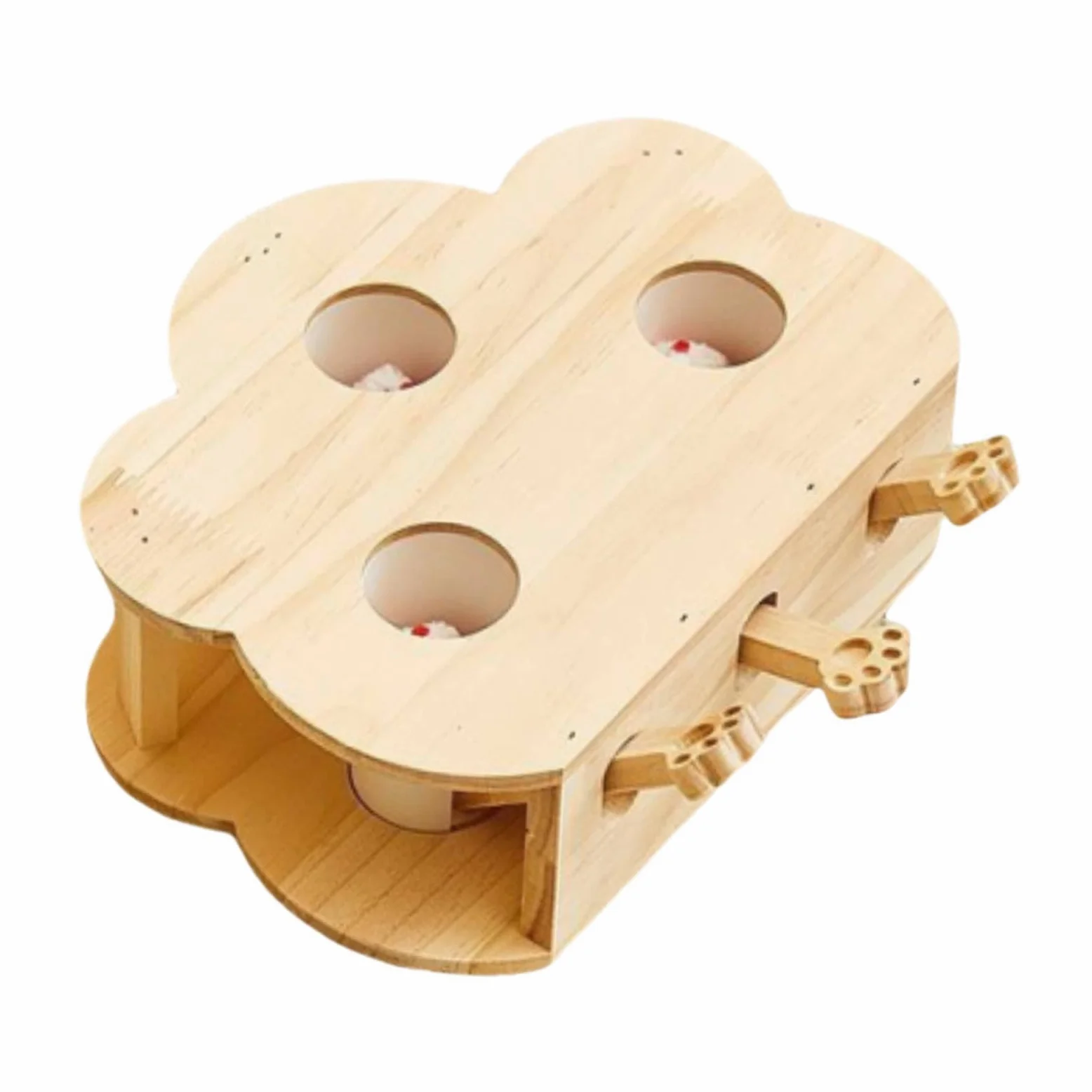 Whack a Cat Toy: Interattivo in Legno per Gatti, Gioco di Cattura E Apprendimento a più Livelli per Gatti Attivi, Ideale per La Casa, 3 Fori