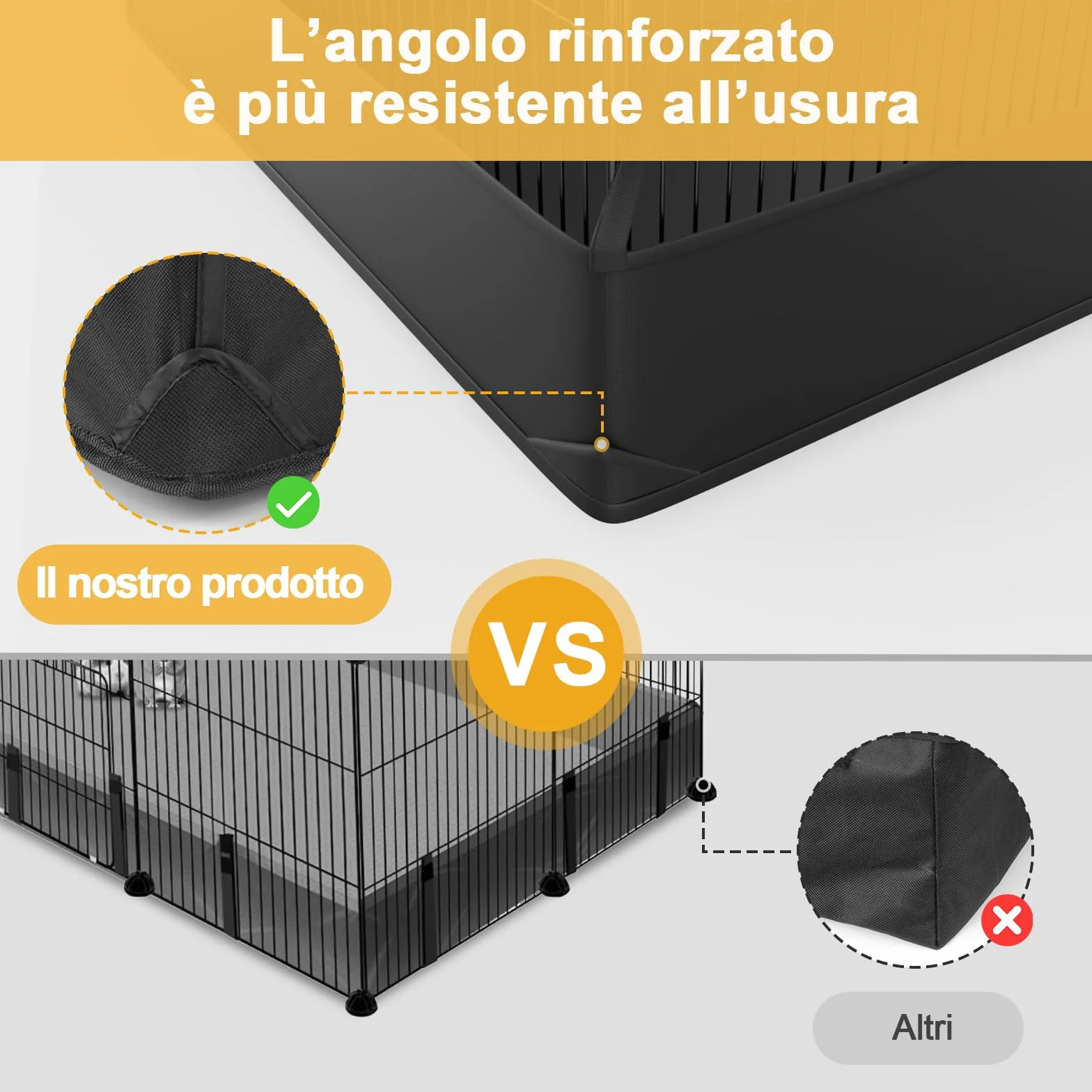 Gabbia per Conigli Aystkniet, 122 cm x 60 cm x 40 cm Recinto per Porcellini D’India con Copertura Superiore e Fondo Impermeabile, Spazio per Piccoli Animali Come Criceti, Tartarughe, Ricci