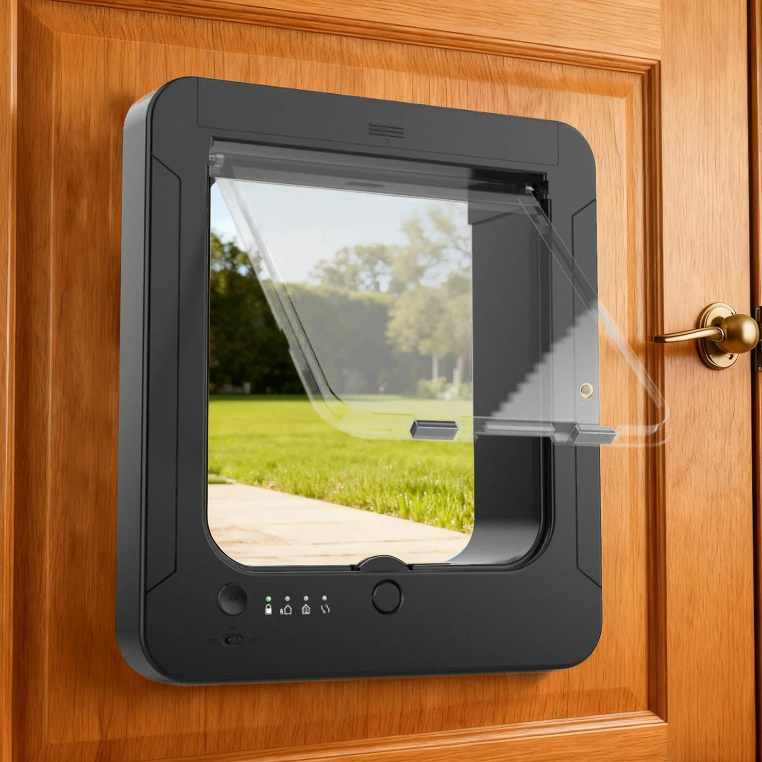 Porta per cani con microchip cancello elettronico a 4 vie telecomando 2 collari sensore controllo ingresso interni esterni