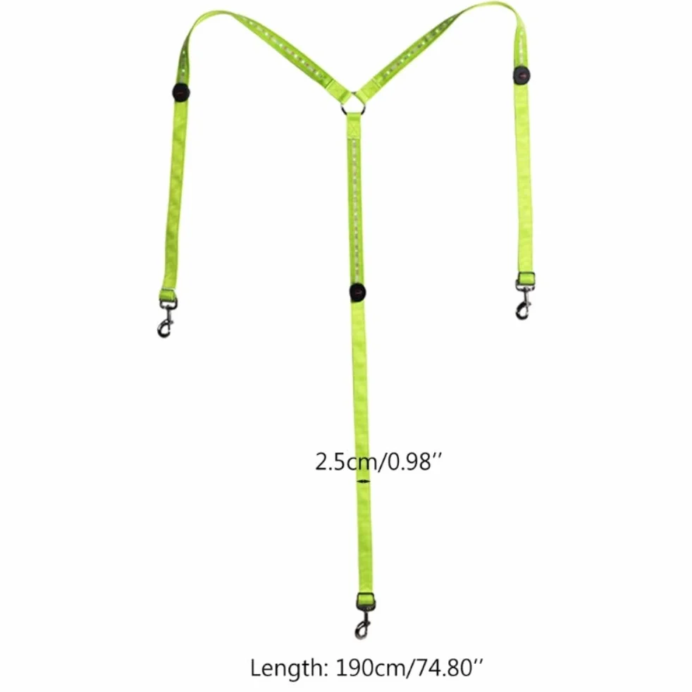 Imbracatura a LED, pettorale a LED, con luce a LED, per cavalli, per ambienti scuri, per esterni ed equestri (singola fila di luce verde)