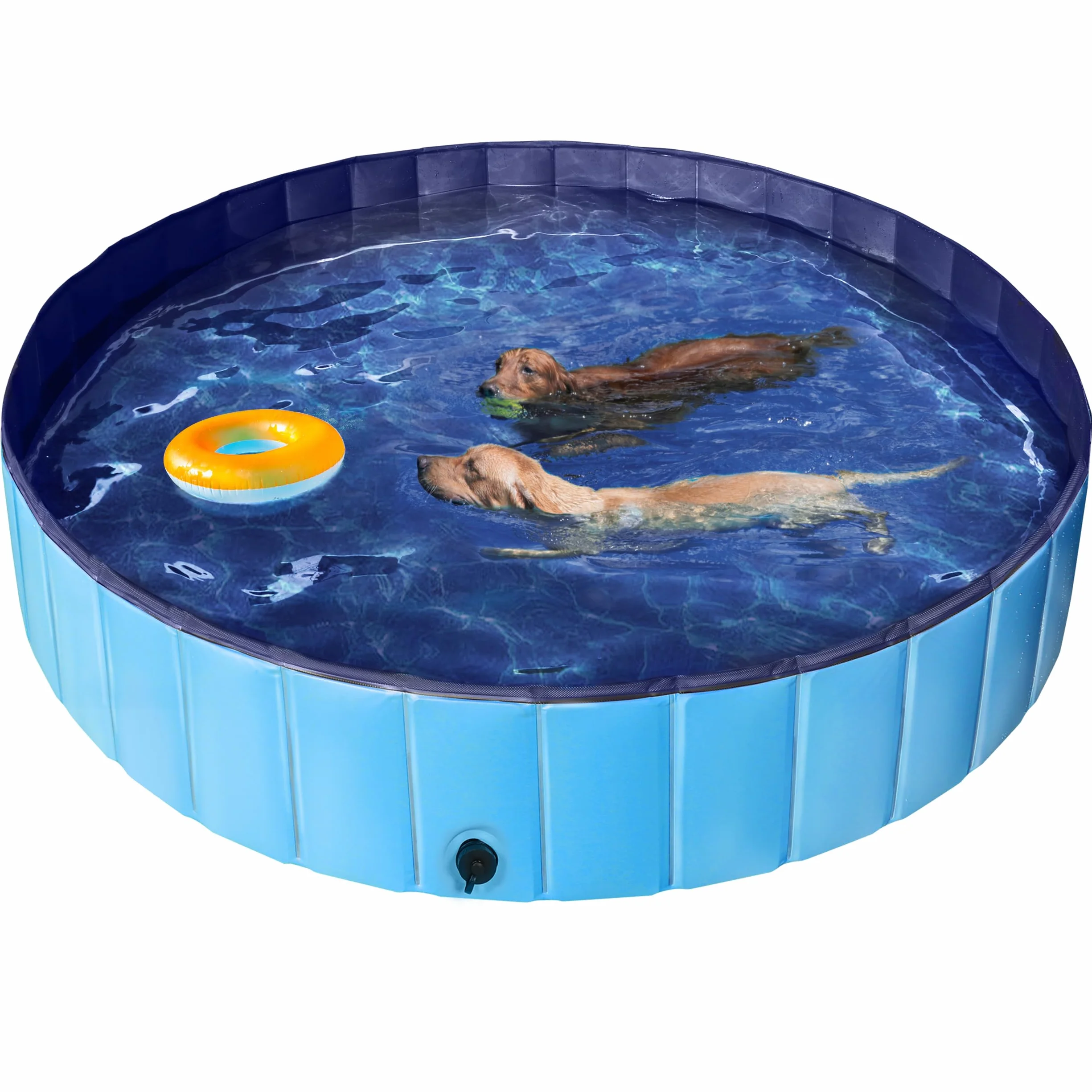 Yaheetech Piscina per Cani Gatti Pieghevole, Vasca da Bagno in PVC, Piscinetta per Animali Domestici, Rigida Portatile Antiscivolo all'Aperto Interno Giardino XXL 160 x 30 cm Blu
