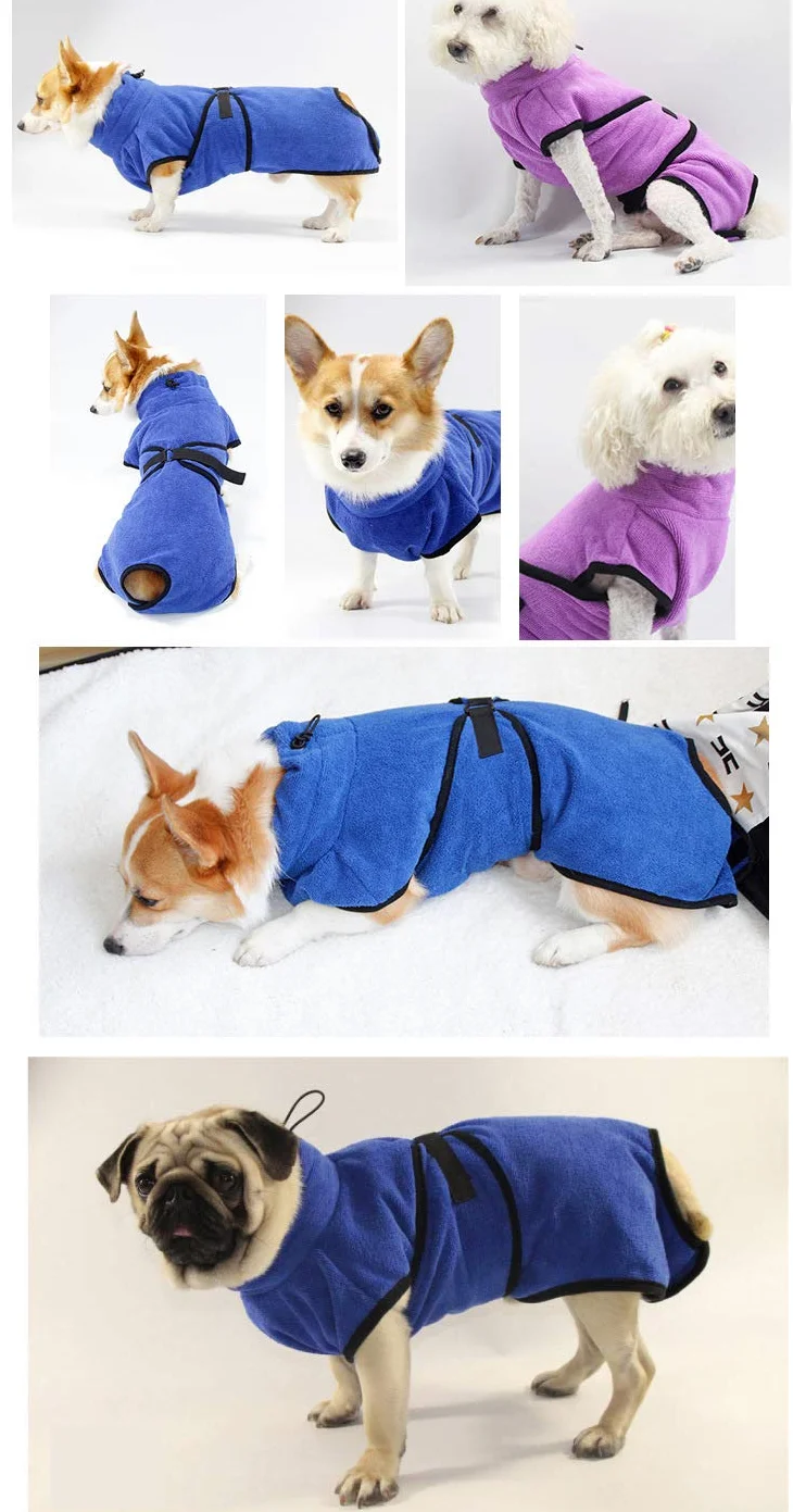 Accappatoio per cani e gatti, regolabile, in microfibra, ad asciugatura rapida, super assorbente, per cani e gatti (XL)