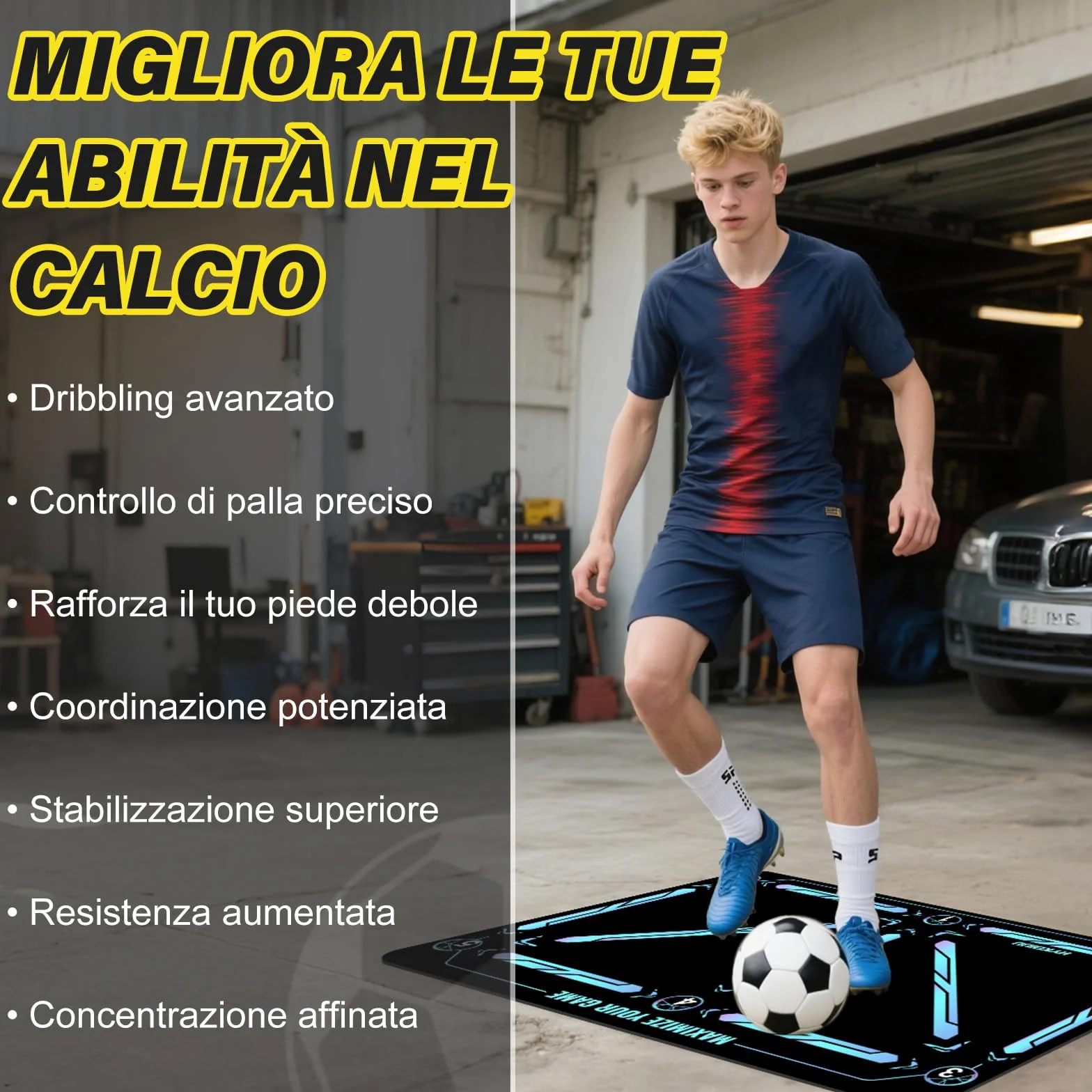 Tappeto Calcio Allenamento Con Video di Allenamento Inclusi Tappetino Per Agilità Accessorio Per L'Allenamento Del Calcio Tappeto Da Allenamento Per Il Calcio Regalo Per
