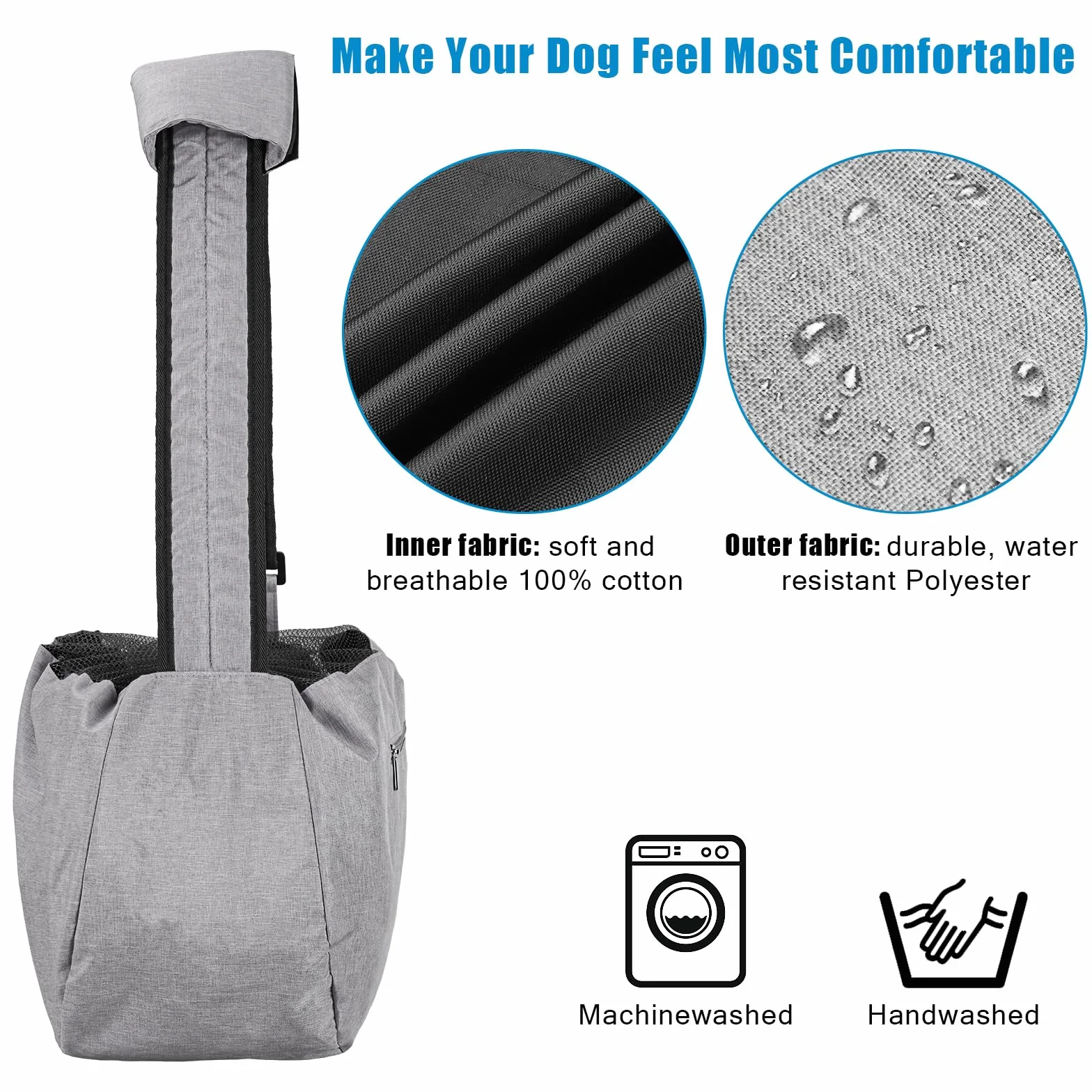 Ownpets Borsa da viaggio per animali domestici per cani piccola con tracolla regolabile