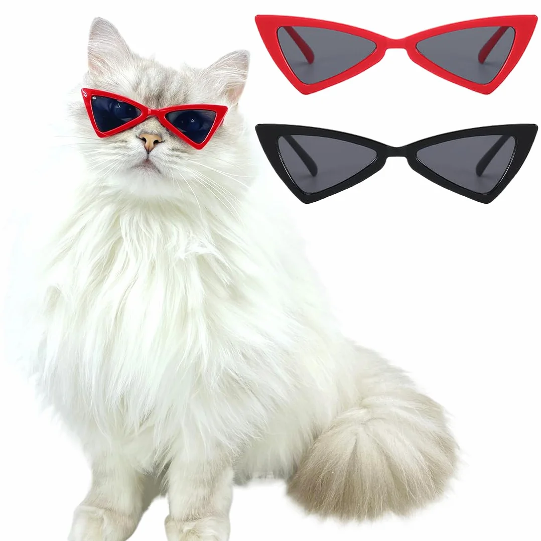 Occhiali da Sole per Cani PBAHAUP Facile da Indossare, Protezione UV per Cani di Taglia Medio-Grande e Piccola, 2 Pezzi, Multicolore