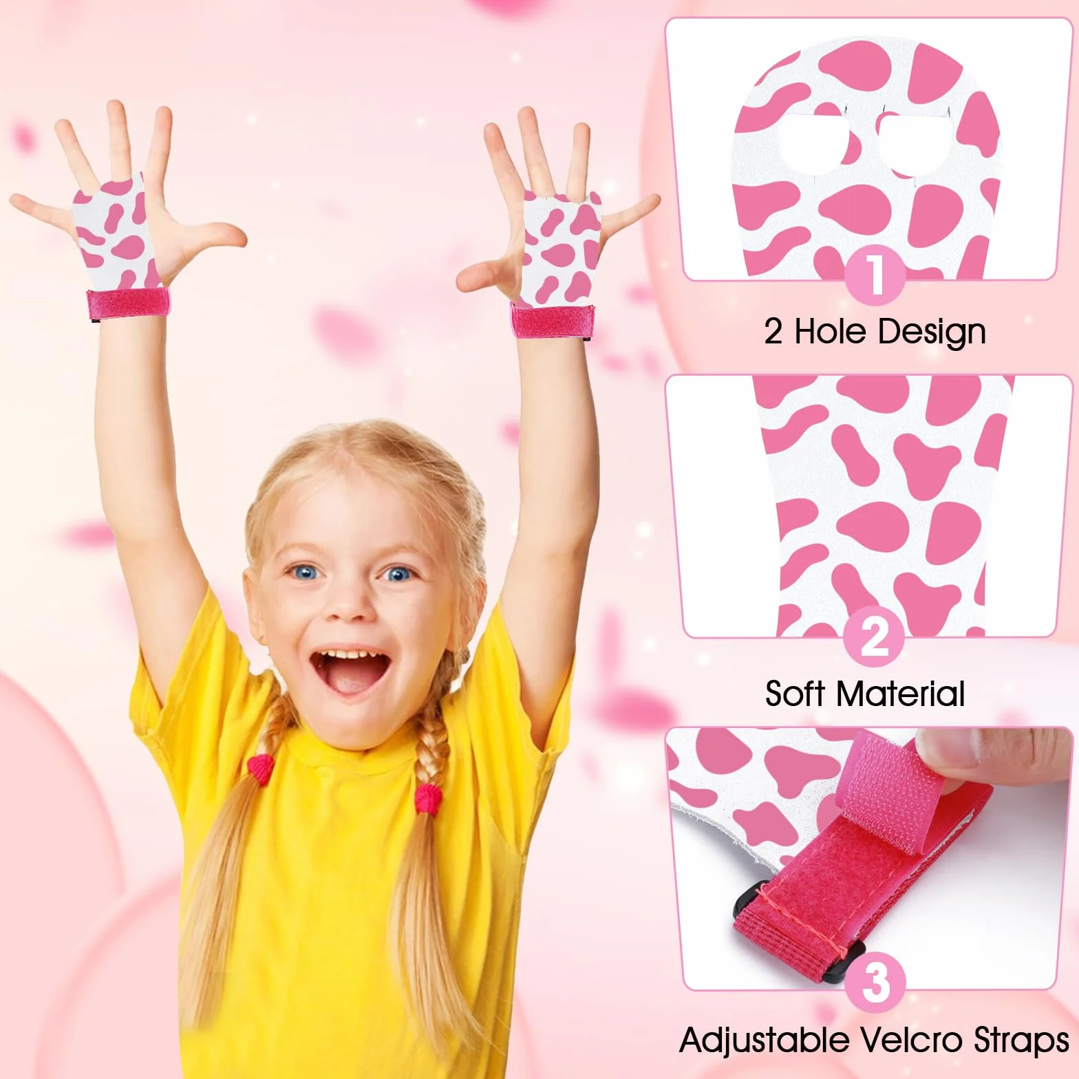 Manopole per ginnastica Abeillo con stampa mucca, protezione palmo, accessori sportivi allenamento
