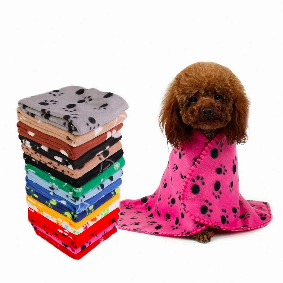 Coperta per Gatti Grigio 60X70cm Coperta per Animali Domestici Tappetino Morbido Caldo Pile Paw Print Design Pet Mat Letto Divano Pet Fodere per Cuscini Asciugamano 3Pz 5Pz
