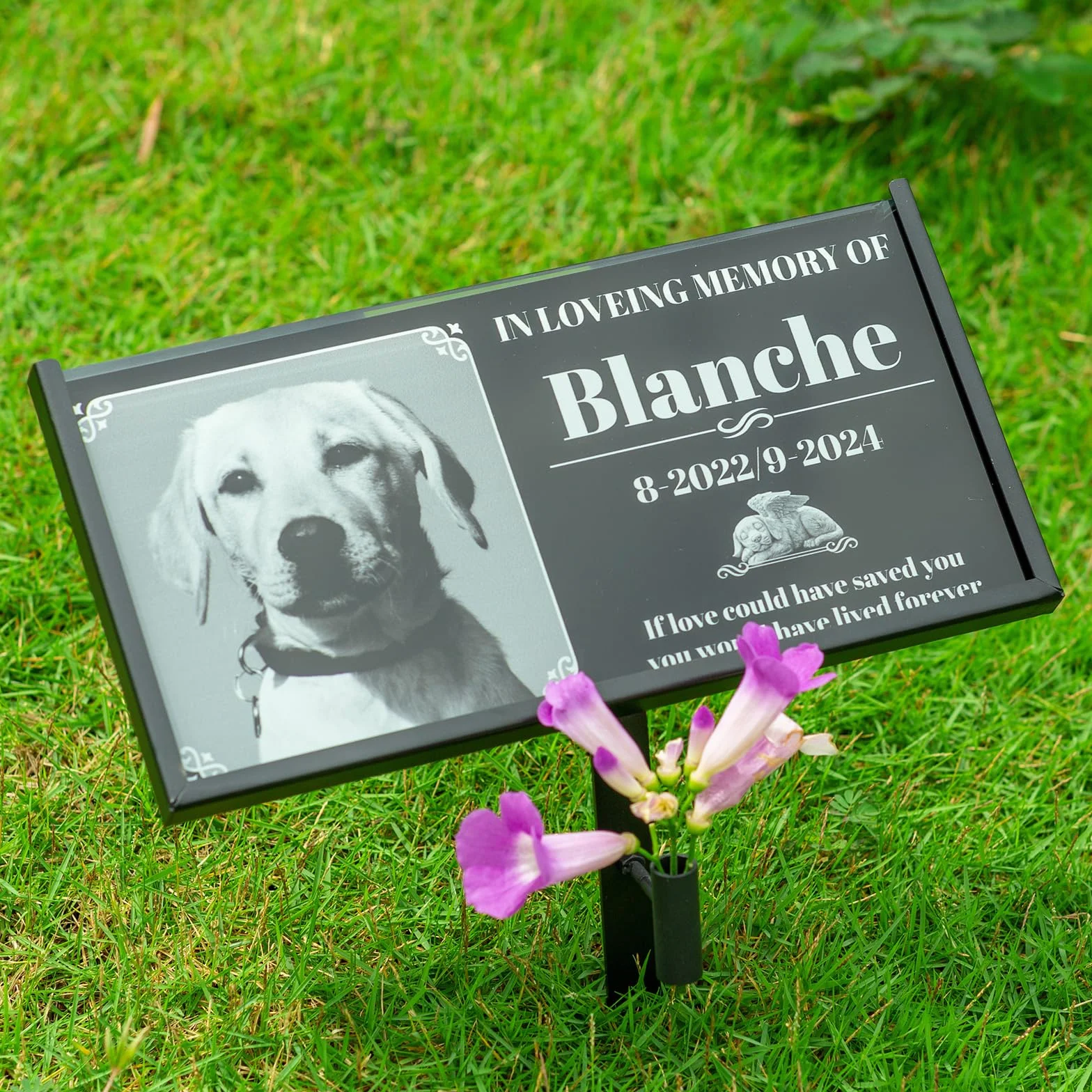 Supporto per lapide per cani e gatti, 30 x 15 cm, pietra tombale in ferro, per animali domestici, pietra commemorativa per persone care e animali domestici, per funerali