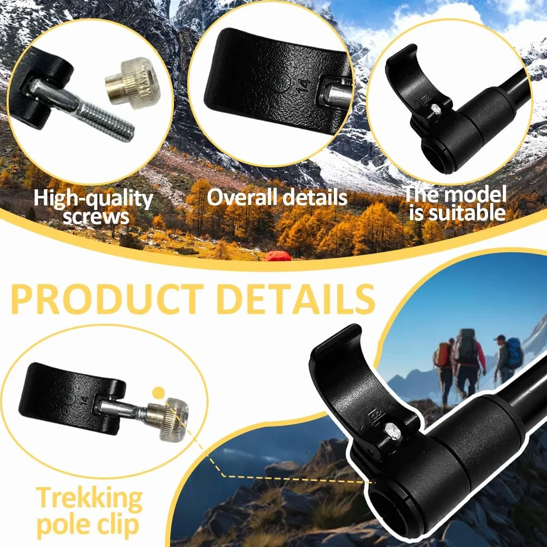Blocco esterno per bastoncini da trekking, ricambio 14 mm, set da 8 pezzi