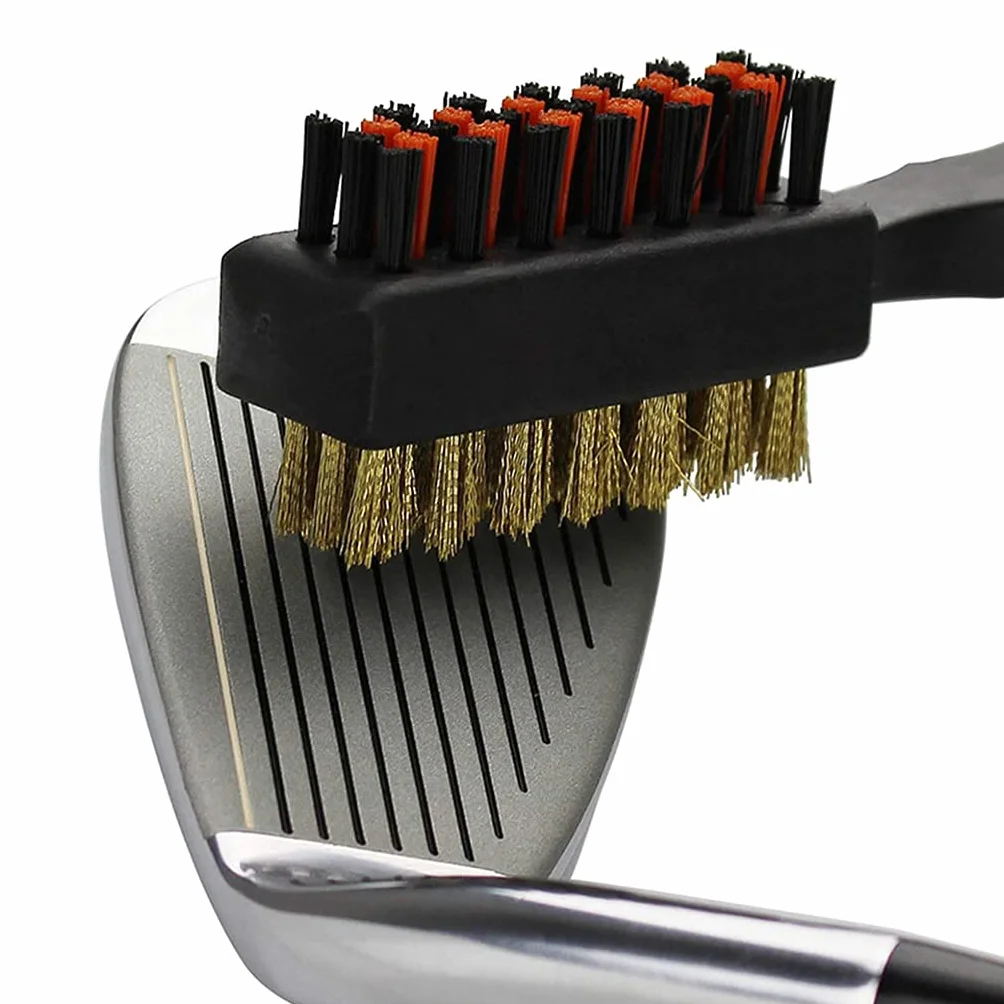Double Side Golf Brass Nylon Club Head Cleaner Brush Cleaning Tool Kit