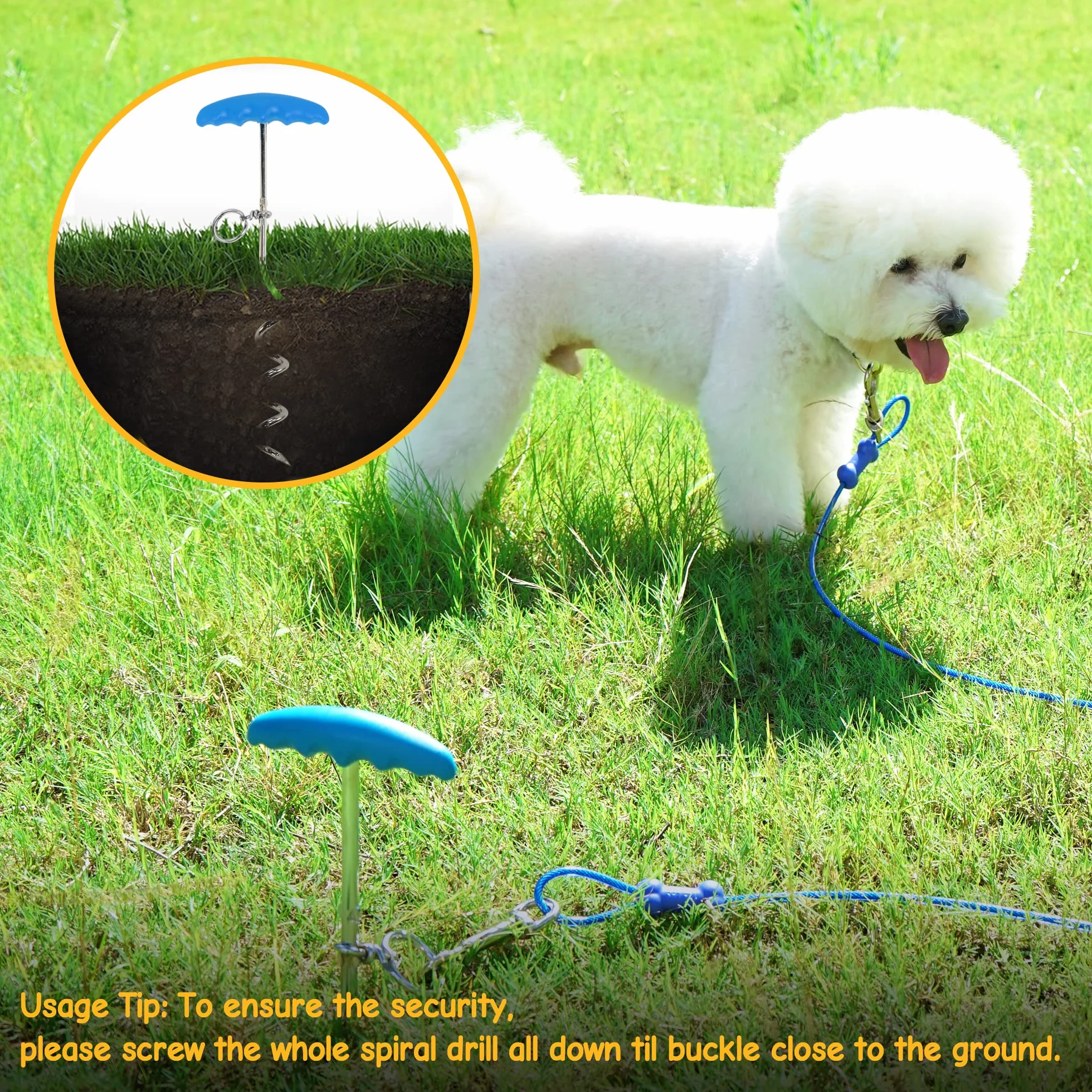 Petphabt - Cavo resistente per cani da 3 m, con spirale per cani da 16 cm, per cuccioli, animali domestici, guinzaglio per esterni (verde acqua)