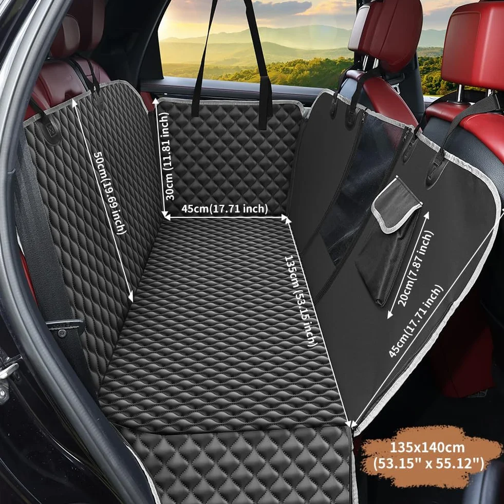 KYG Coprisedile Auto per Cani Impermeabile Antiscivolo con Finestre a Maglie 135x140cm