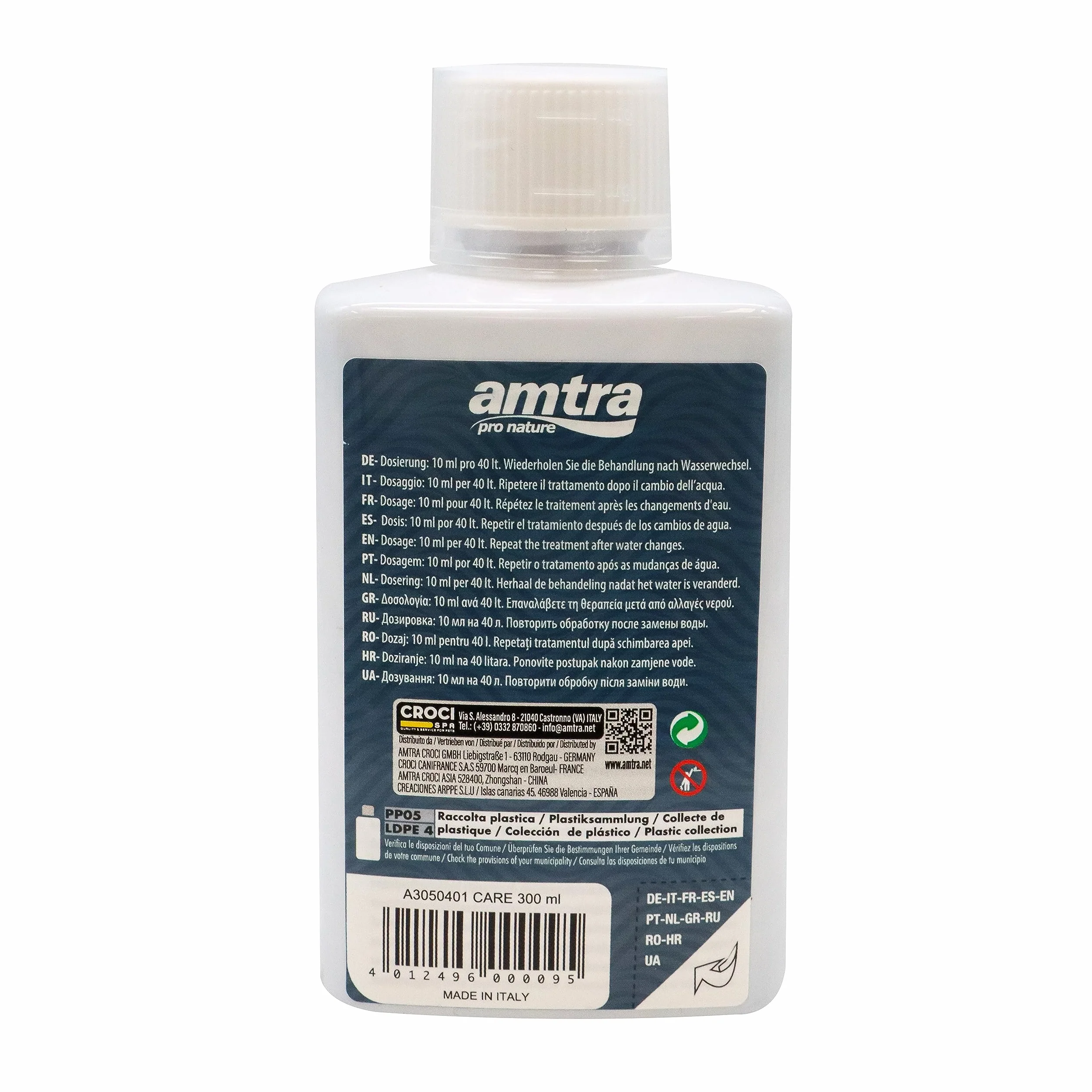 Amtra Care Biocondizionatore acquario dolce 300 ml elimina cloro metalli pesanti