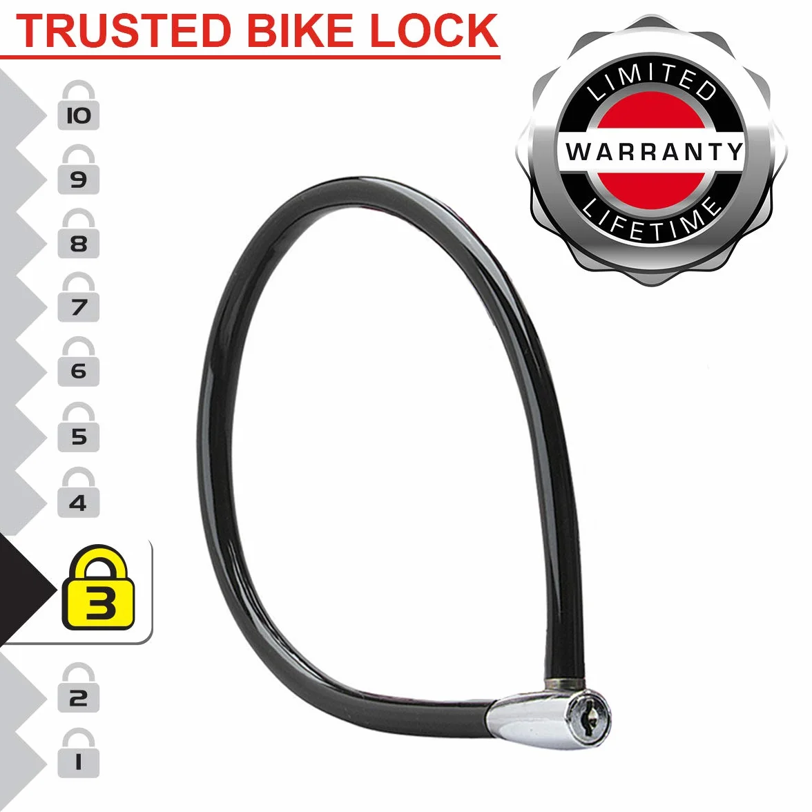 Master Lock Lucchetto Bici 55 Cm Cavo Esterno 8630-F