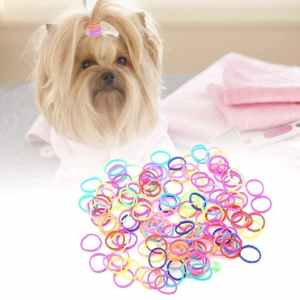 10 Confezioni Elastici per Cani, Elastici Piccoli Coloful Mini Scrunchies per Cani Elastici per Capelli Cravatte per Capelli Accessori per Capelli per Toelettatura Cani Fai da Te per Cani Gatti