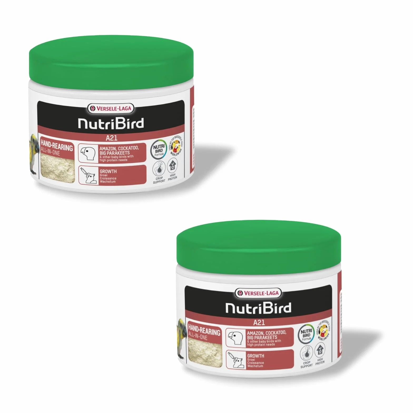 Versele-Laga NutriBird A21 | Confezione Doppia | 2 x 250 g | Alimentazione per allevamento a mano di uccelli | Per sostenere uno sviluppo ottimale di giovani uccelli sani