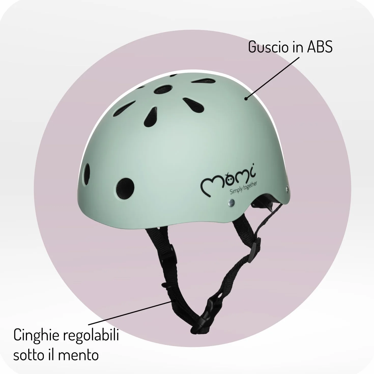 MoMi MIMI Casco per bambini regolabile, circonferenza testa 48-55 cm (1-4 anni), casco da bicicletta per bambini resistente agli urti e agli impatti, 11 prese d'aria, imbottitura in schiuma