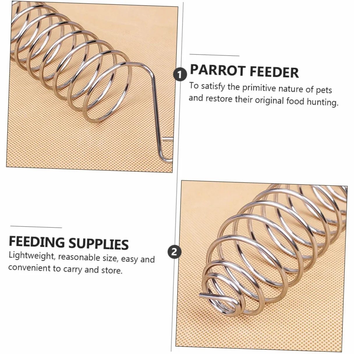 ORFOFE 3 Pz Mangiatoia Per Pappagalli Forniture Per Animali Domestici Cibo Per Uccelli Spiedino Di Dolcetti Per Uccelli Pappagalli Che Cercano Giocattoli Acciaio Inossidabile Silver