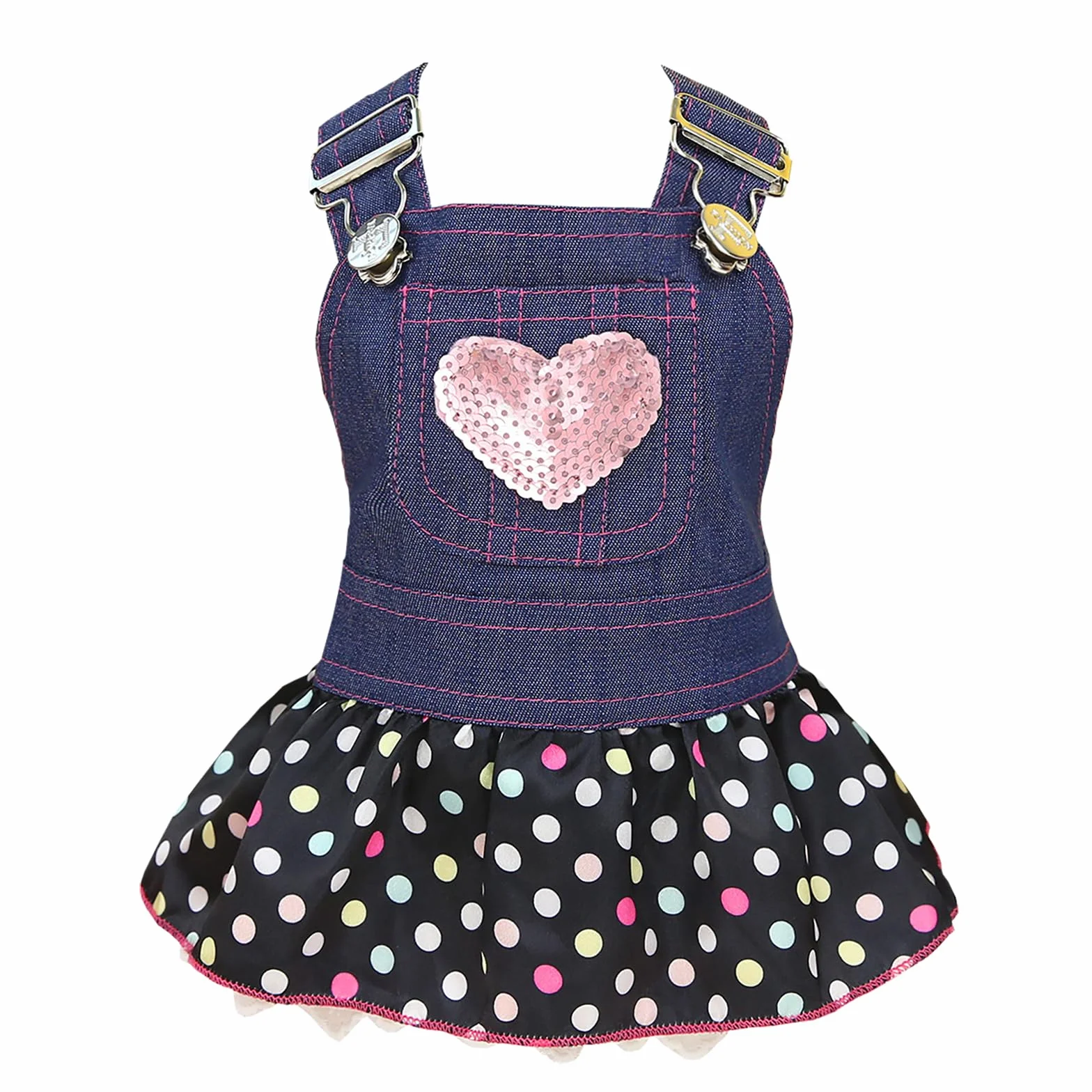 Abito Cane Cucciolo Gonna di Lusso Vestiti del Paillettes Amore Cuore Principessa Abiti da Sera Sposa Tutu Denim Gonna per la Piccola Ragazza