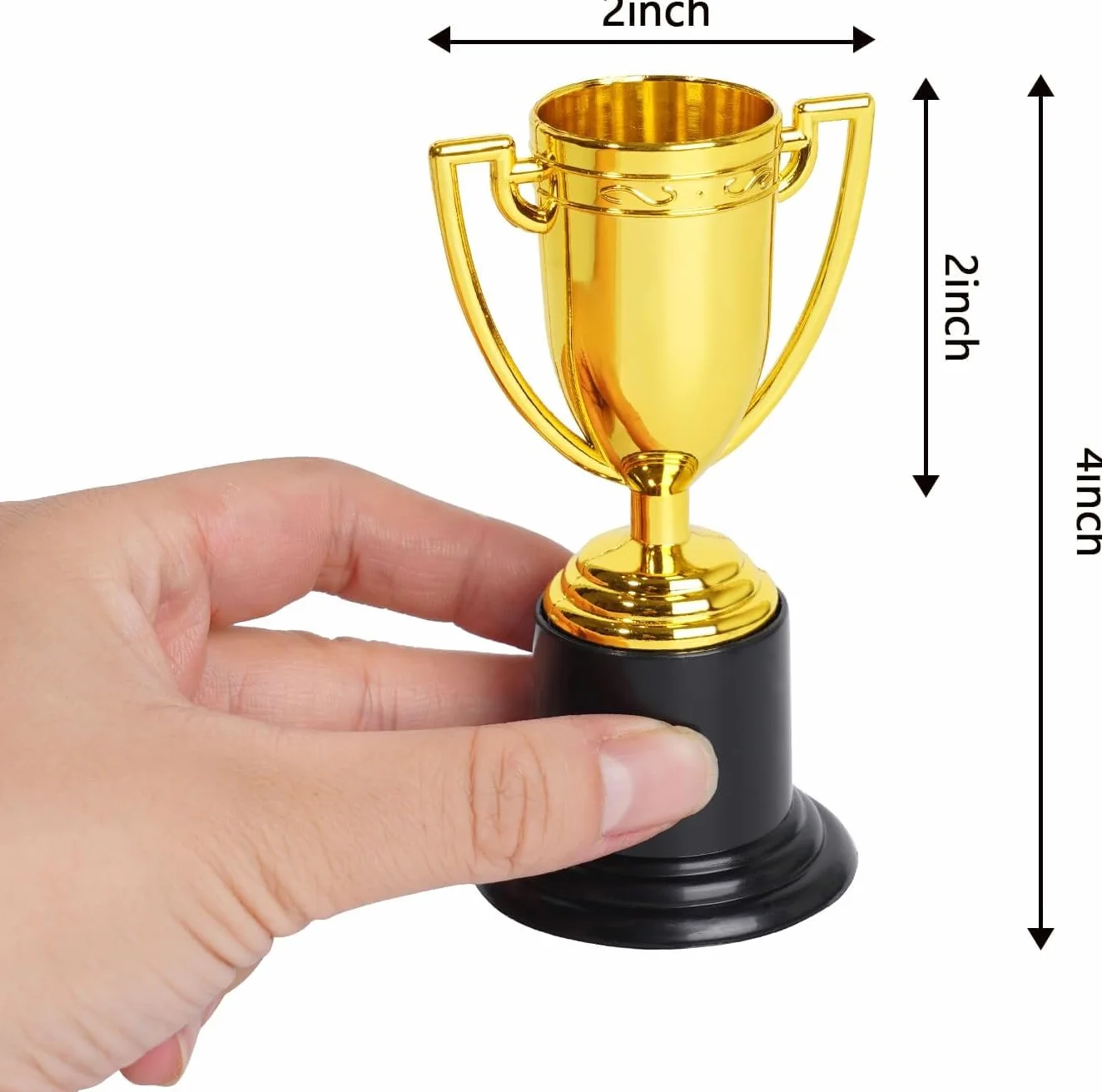 6 PCS Oro Premio Trofei, Mini Trofei d'oro in Plastica 4 Pollici per Bambini Trofeo d'oro per Feste di Laurea, Tornei Sportivi, Premi Scolastici per Bambini in Aula e Decorazioni per Premi Premio