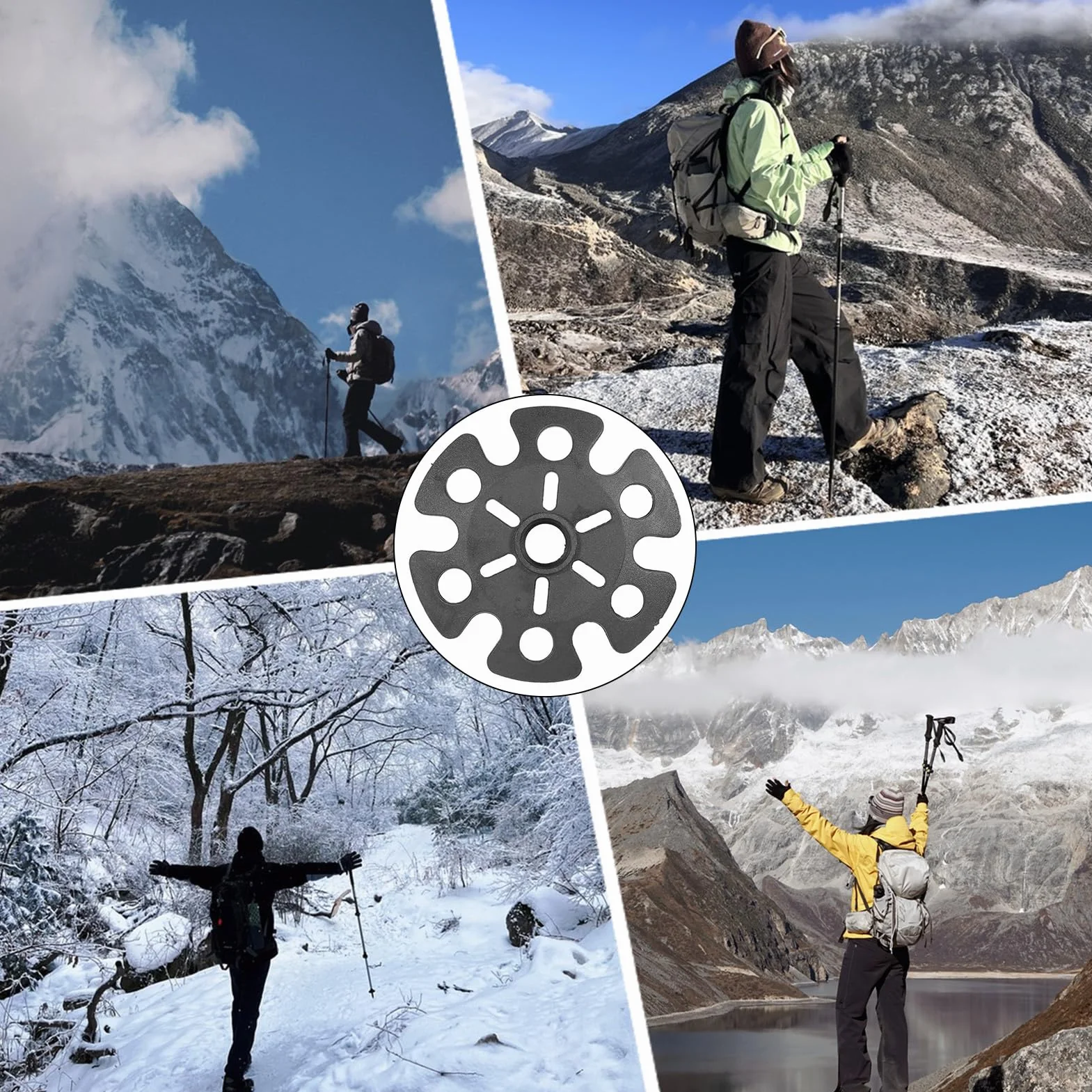 Cestino da Neve per Bastoncini da Trekking Universale Antiaffondamento