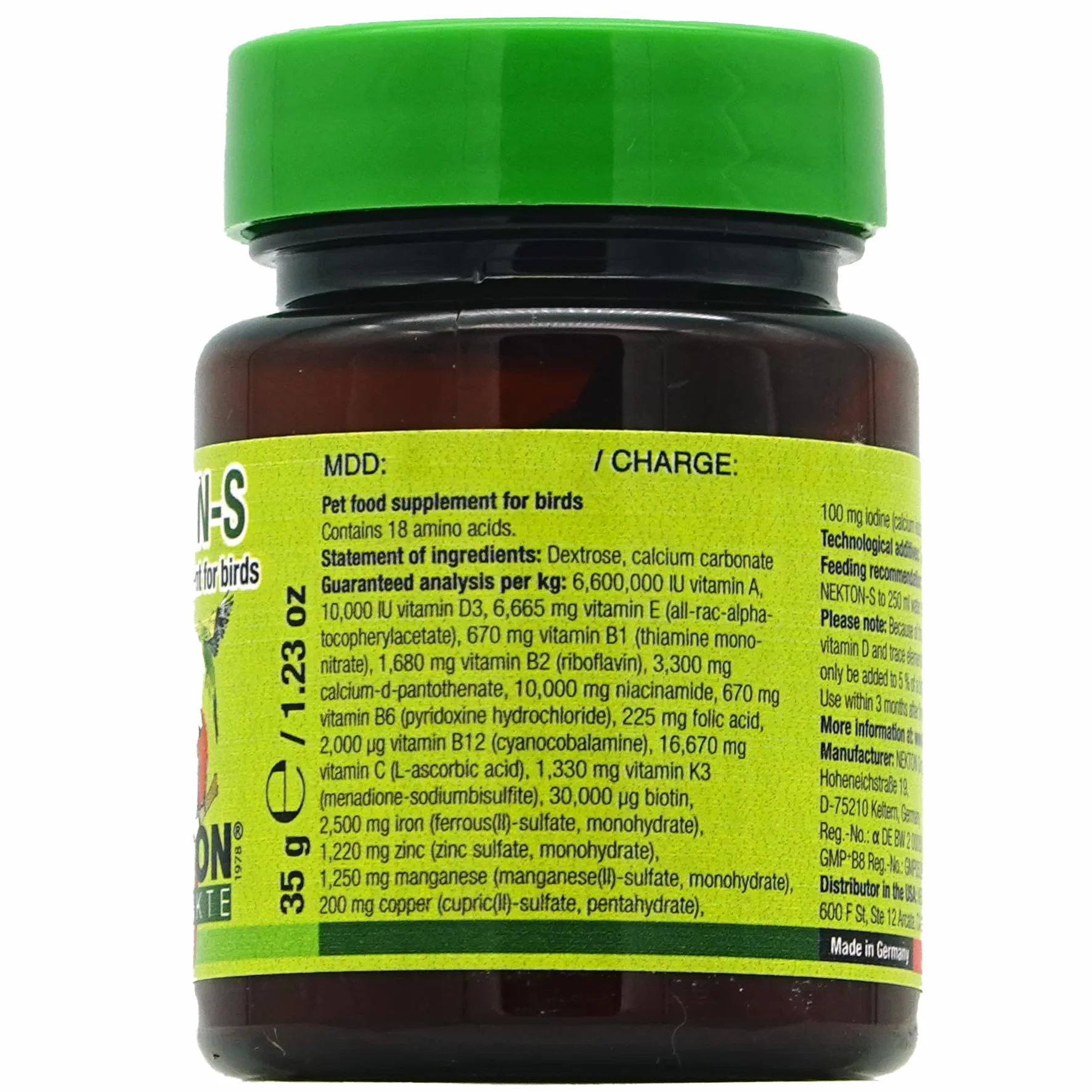 Nekton S Integratore Vitaminico per Uccelli 35 G