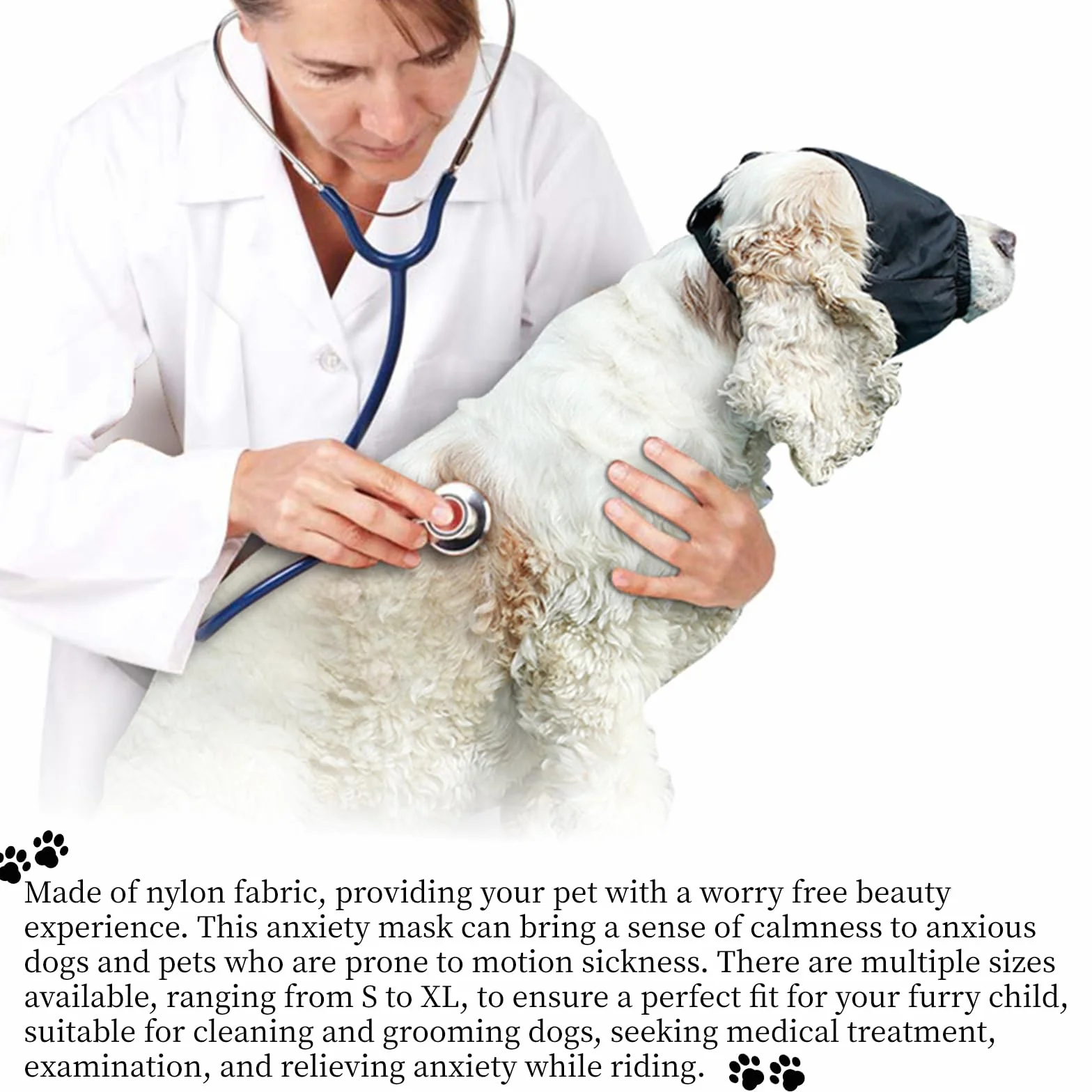 Maschera per occhi per cani lenitiva ansia M