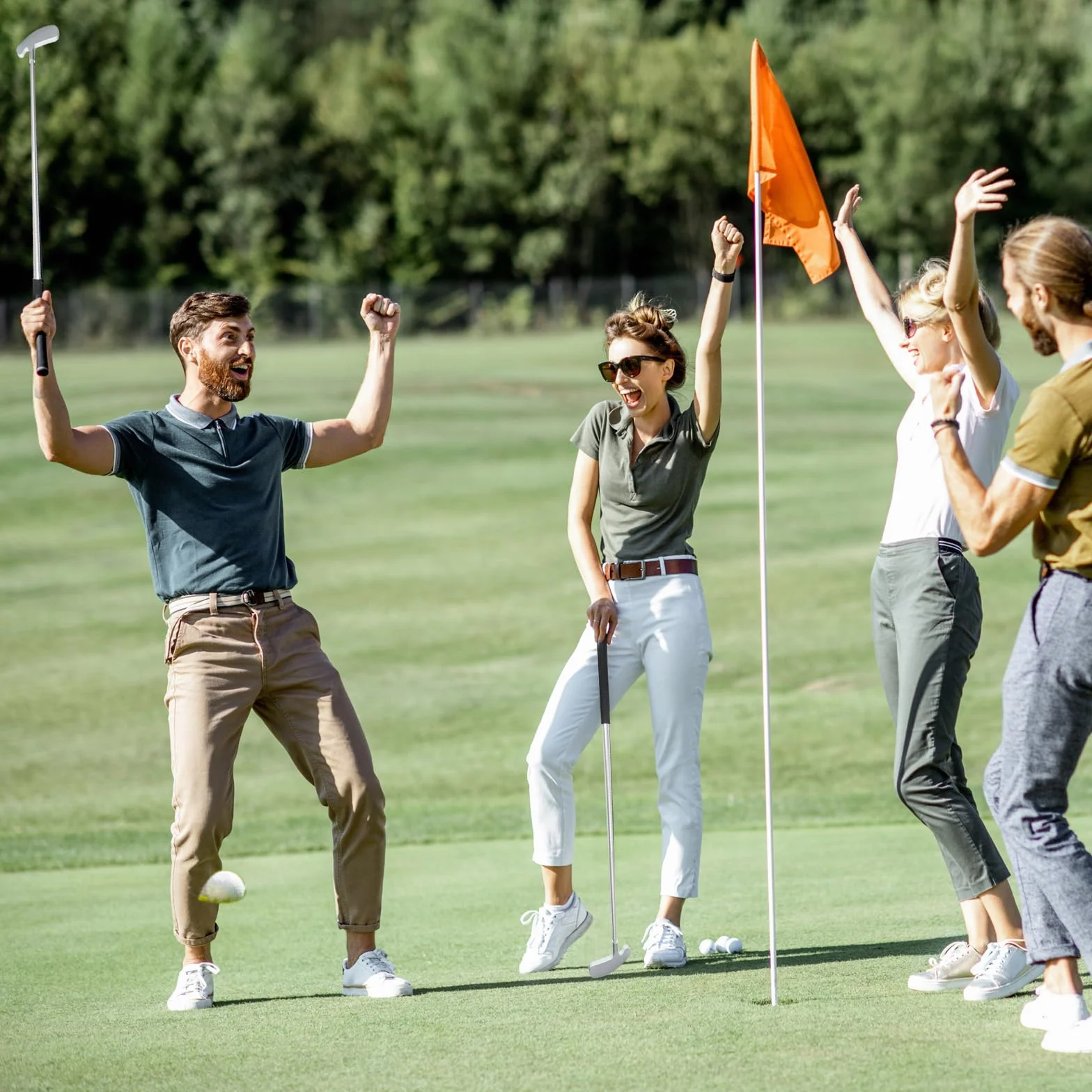 Putter da golf, putter da golf per destrorsi e mancini per principianti giovani, set di mini mazze da golf rimovibili, 83,8 cm, con 2 palline da golf standard a doppio strato