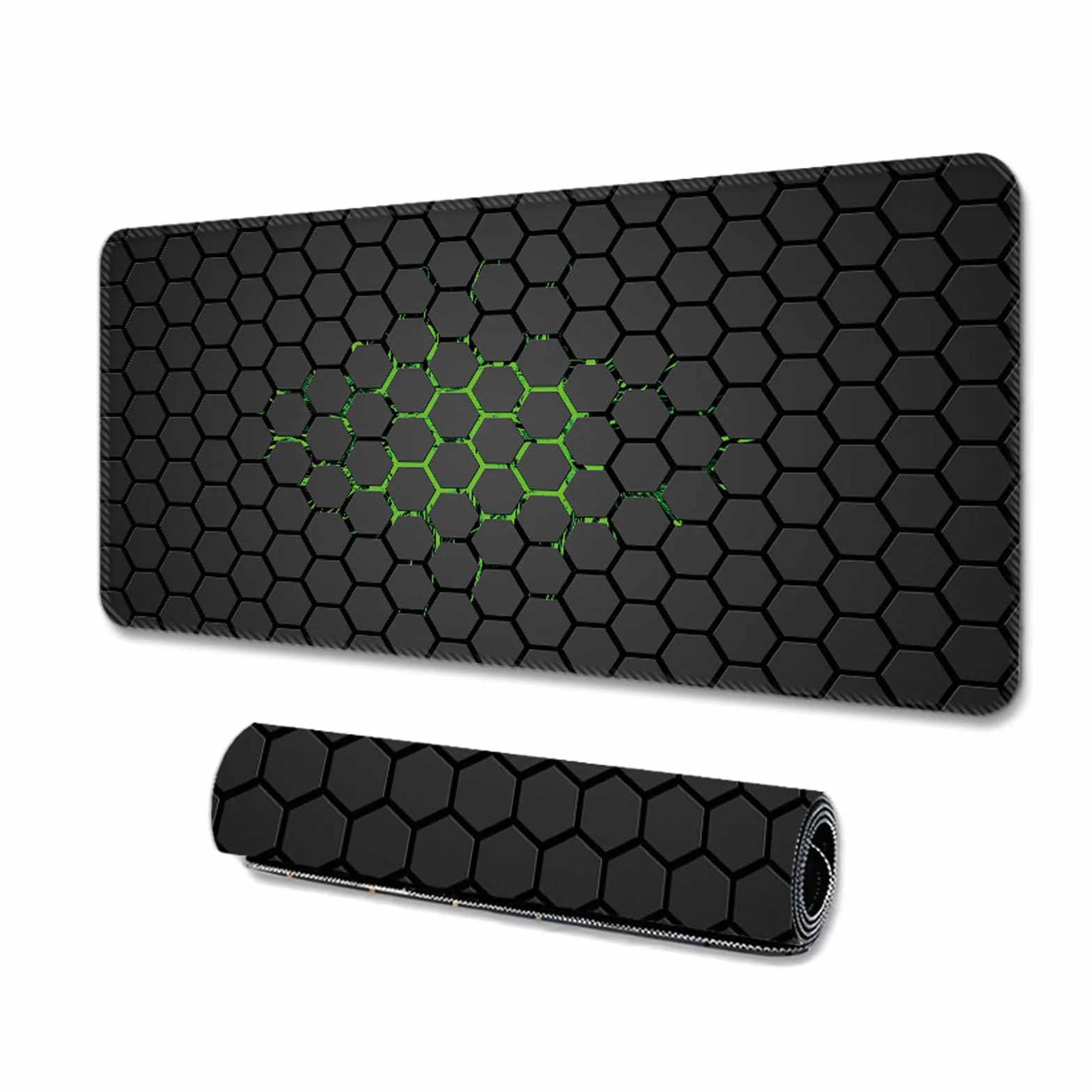 Tappetino per mouse da gioco 600x300 XL, bordi cuciti anti-sfilacciamento, base in gomma antiscivolo, verde