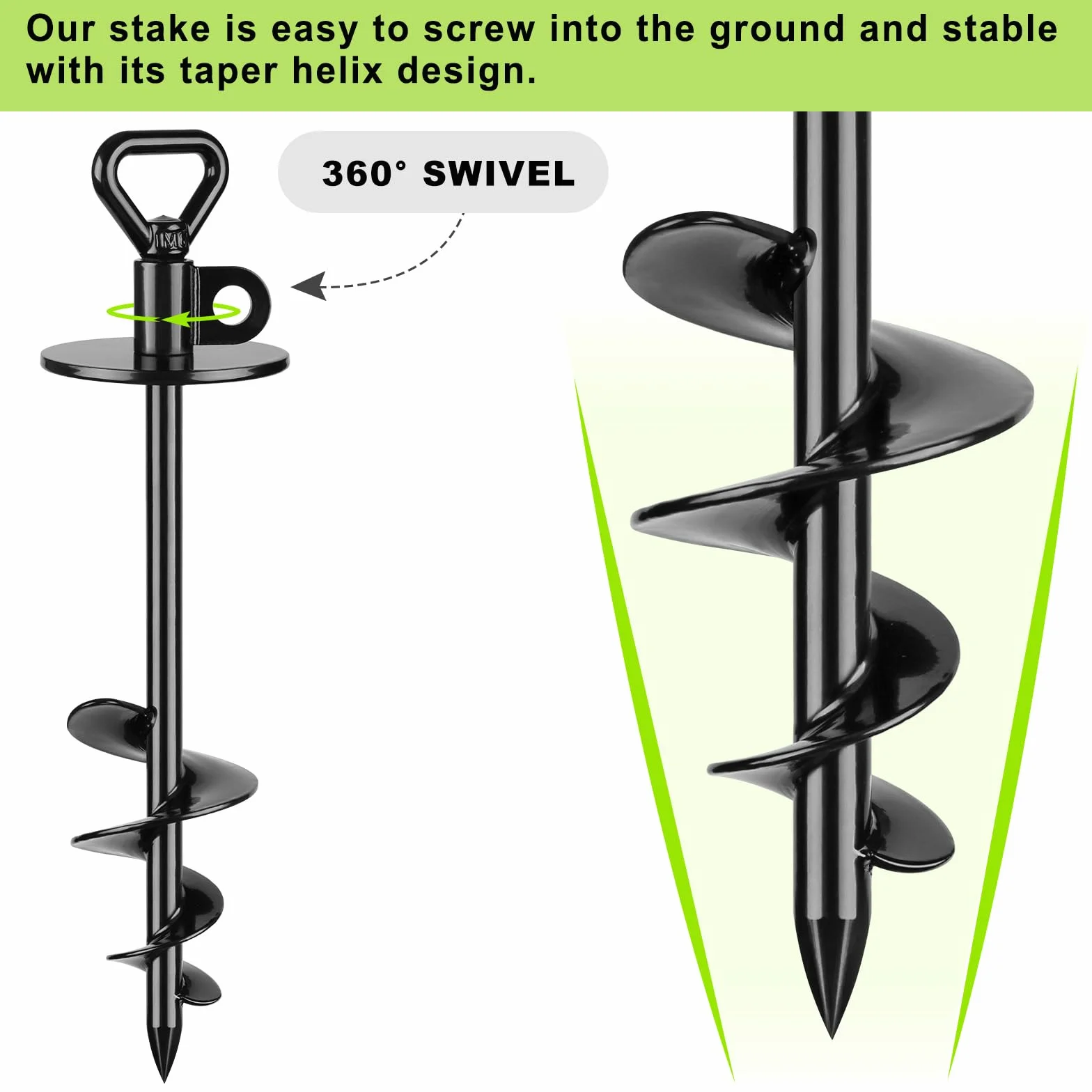 SELEWARE Cane Tie Out Stake Heavy Duty Ground Anchor-E