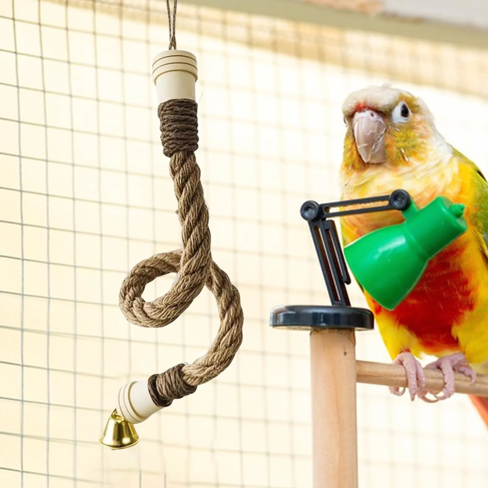 Bastoni da arrampicata per gabbie per uccelli – Altalena flessibile per voliera