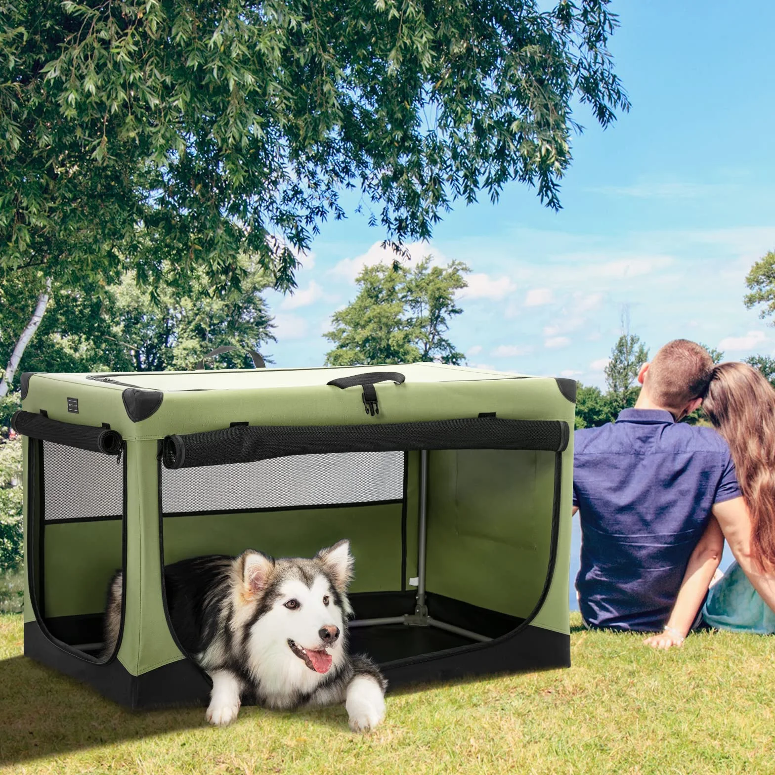 Petsfit Grande cassa per cani Extra Large casse, pieghevole per cani di taglia media e grande
