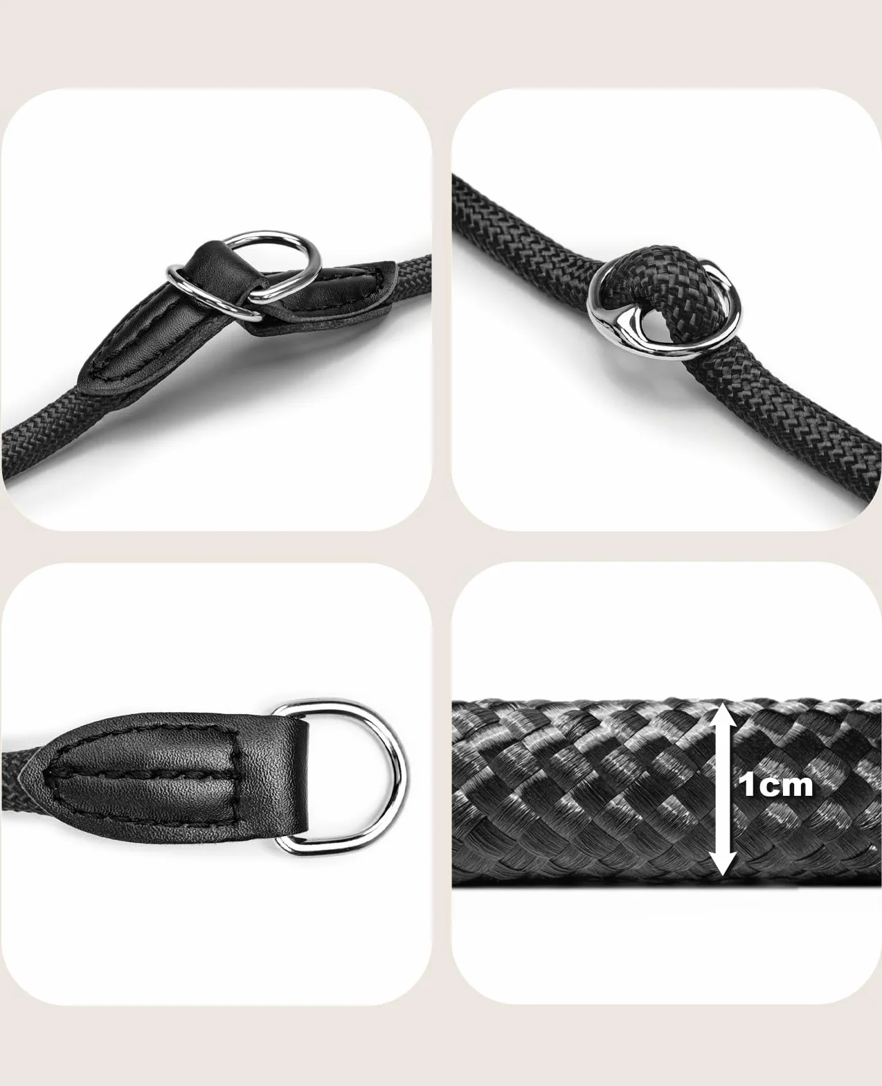 lionto Collare per cani collare retriever collare da addestramento 60 cm Nero