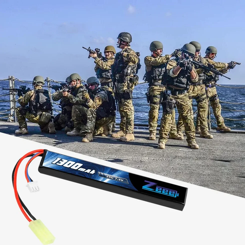 Zeee 2S Lipo Batteria 7.4V 1300mAh 25C Stick Airsoft