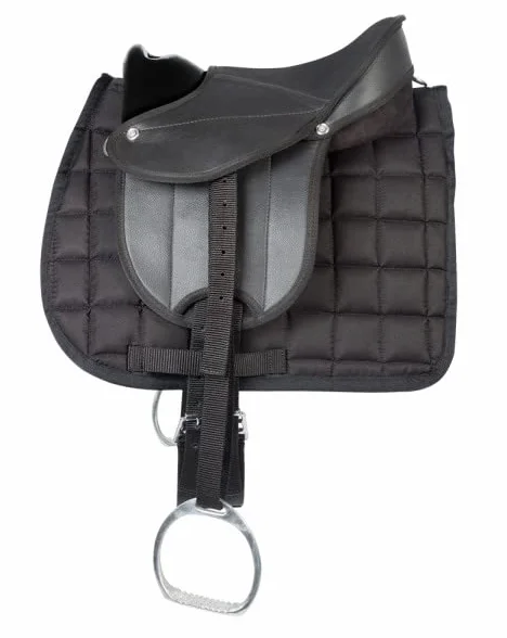 Pfiff 102291 - Set completo di sella per Shetty e cavalli di legno/peluche, colore: nero