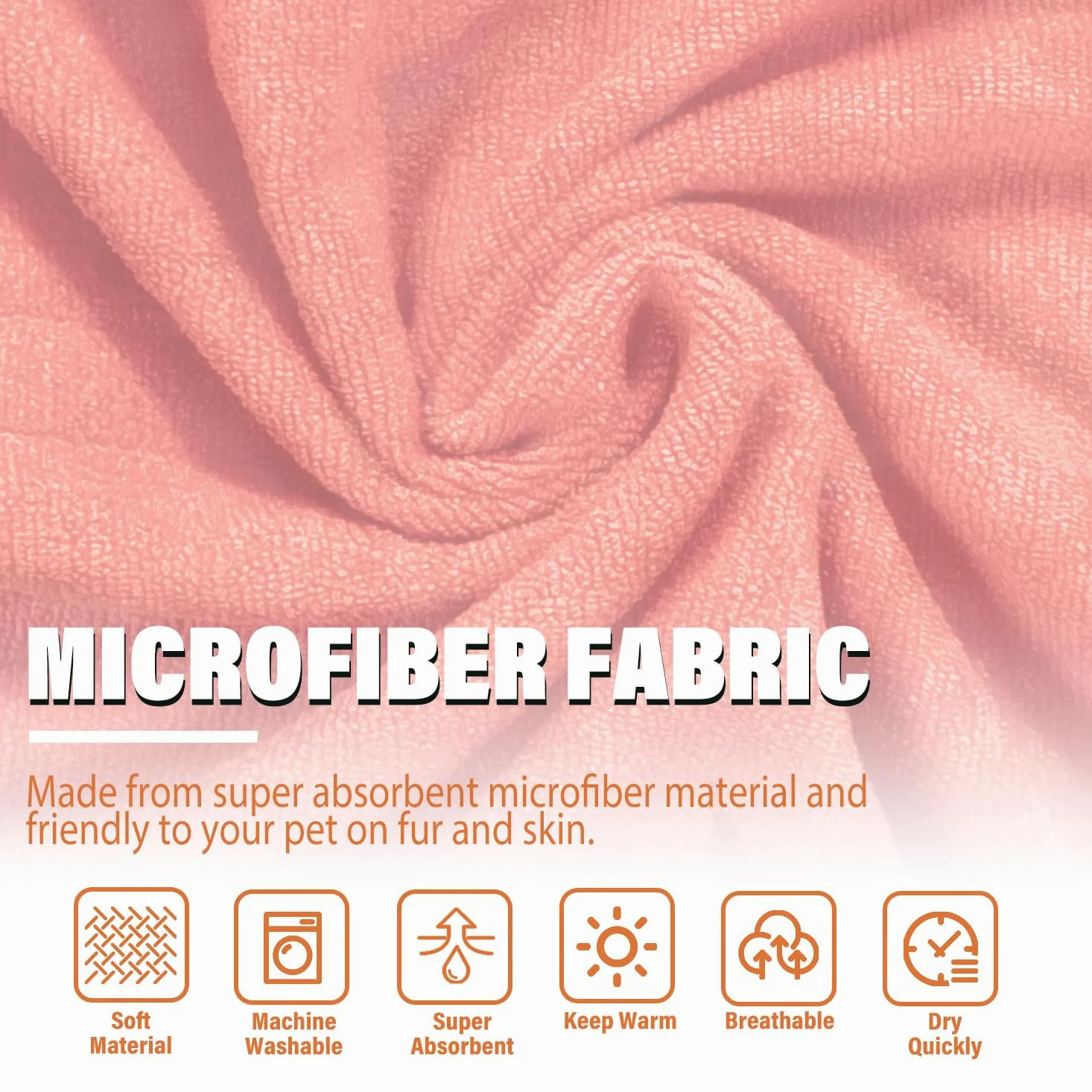 Accappatoio per cani, ad asciugatura rapida, in microfibra, super assorbente, con collare regolabile e cinghia per la pancia (rosa, XXL)